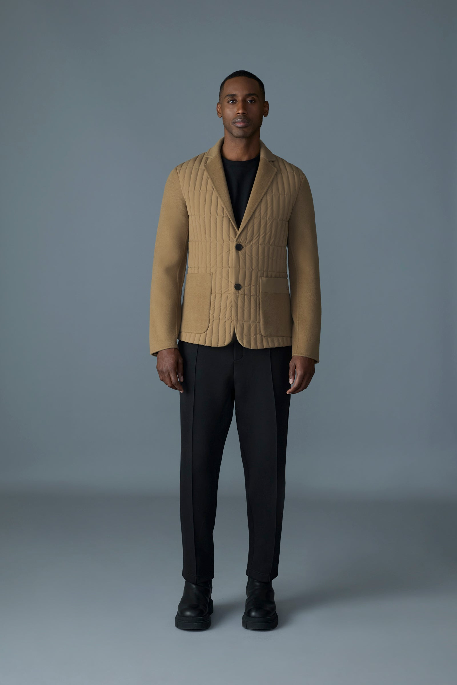 JOHN Mixed-media vertical quilt blazer - 2