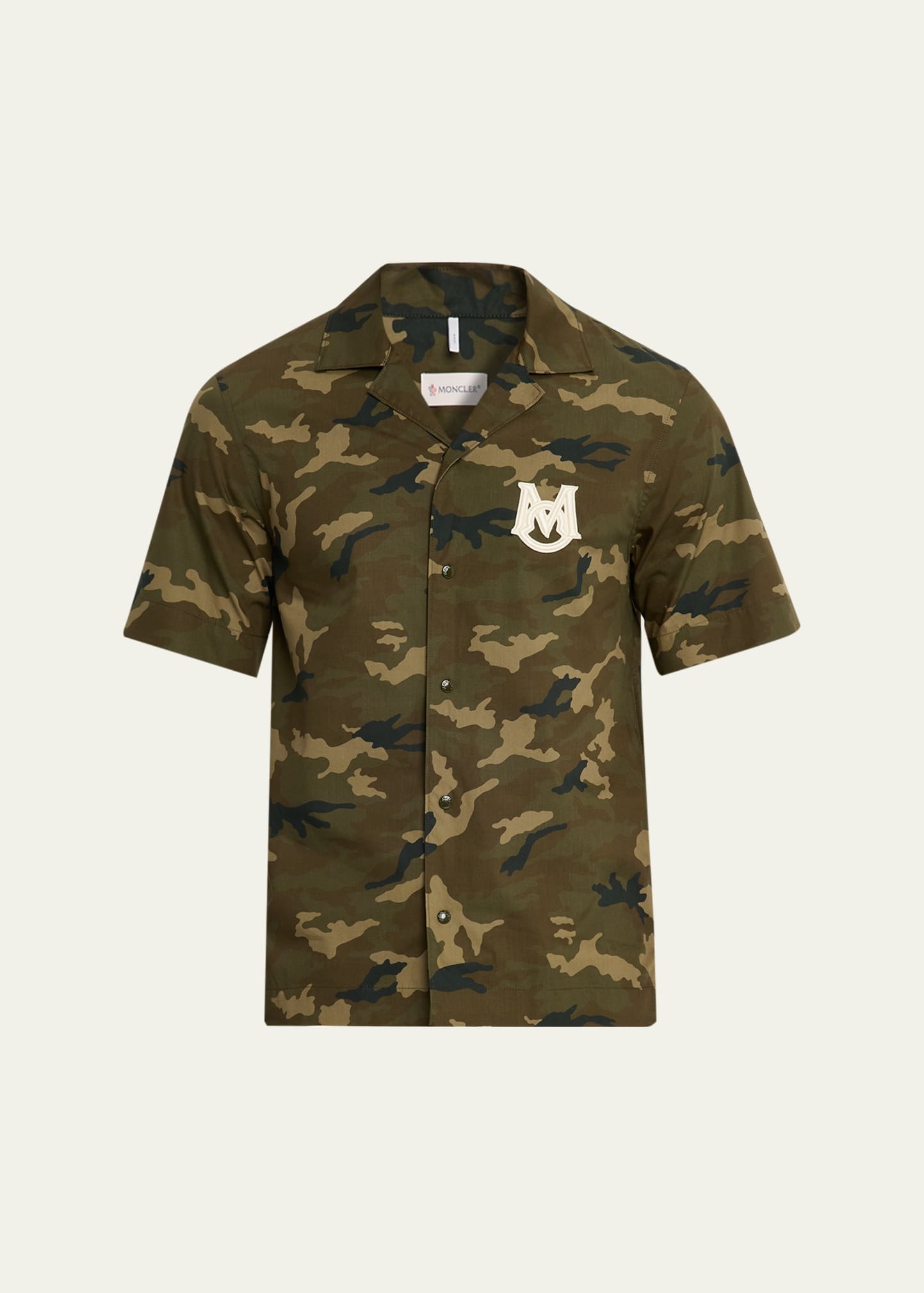 Men's Monogram Camouflage Poplin Camp Shirt - 1