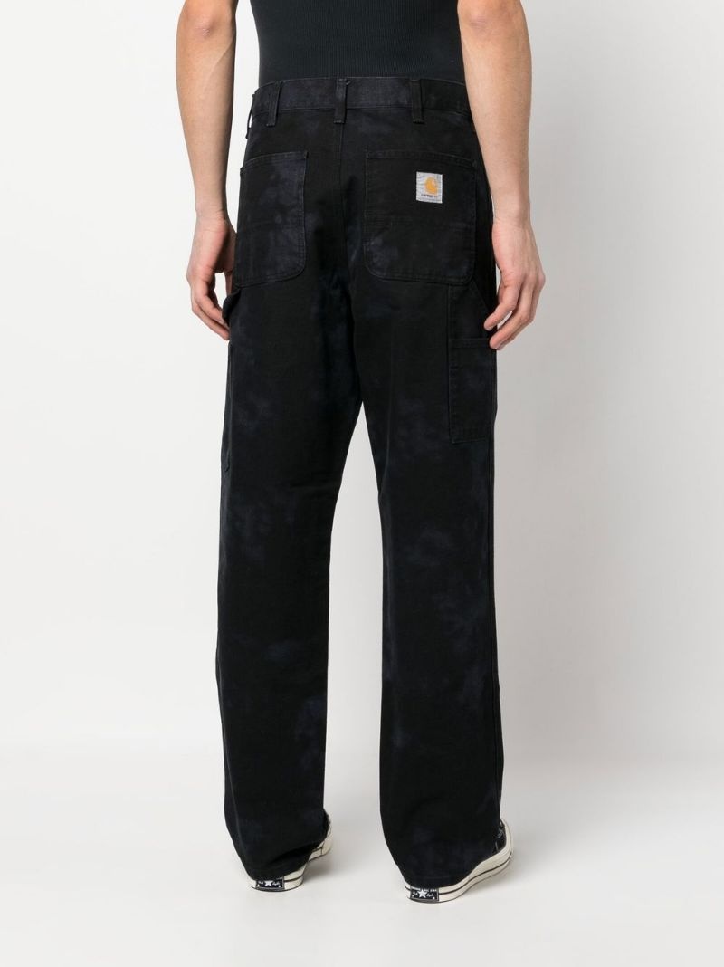 logo-patch regular pants - 4