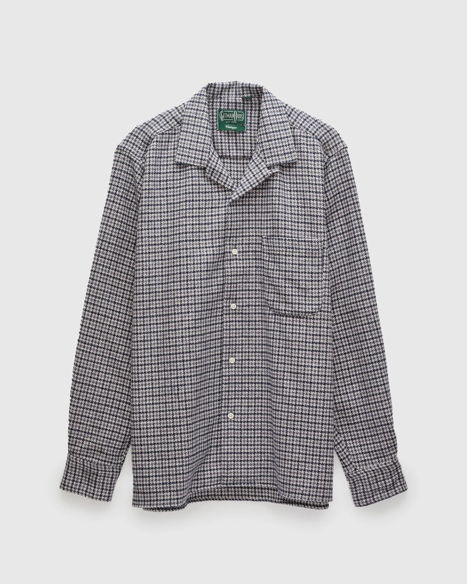 Houndstooth Check Camp Shirt in Lavender - 1