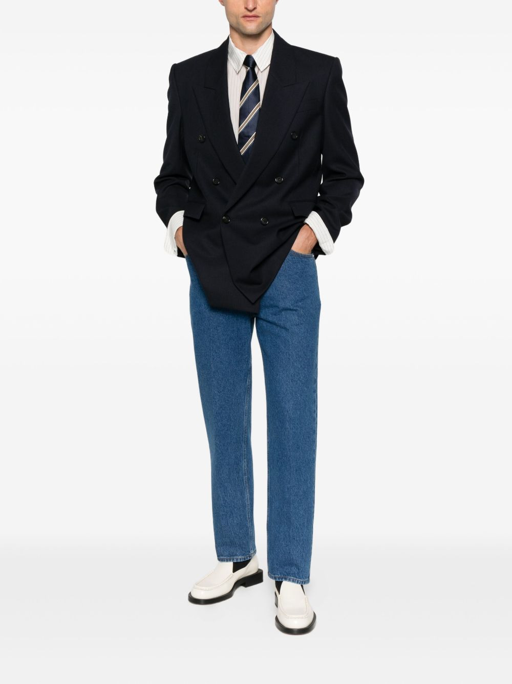 double-breasted wool blazer - 2
