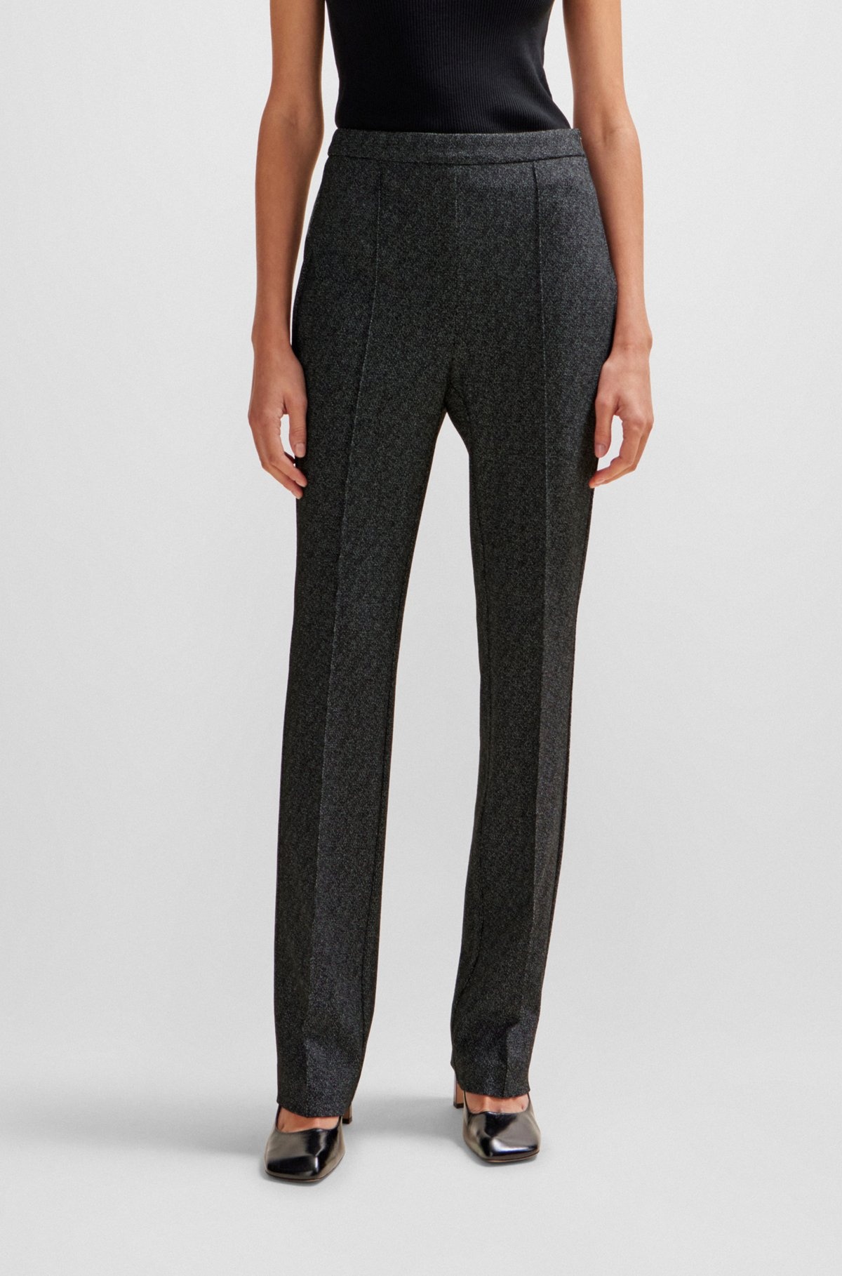 SLIM-FIT HIGH-RISE TROUSERS IN STRETCH JERSEY - 2