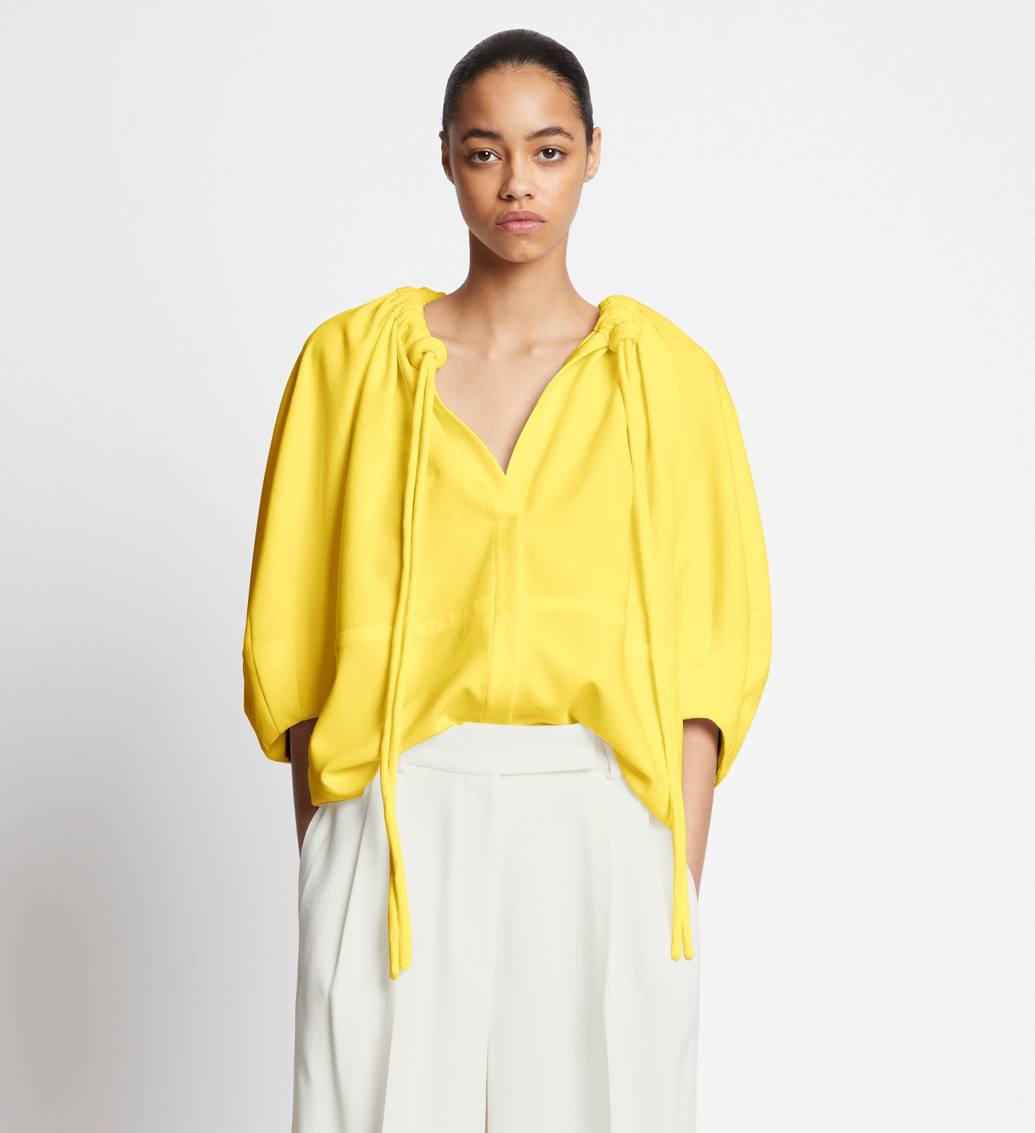 Matte Crepe V-Neck Top - 2