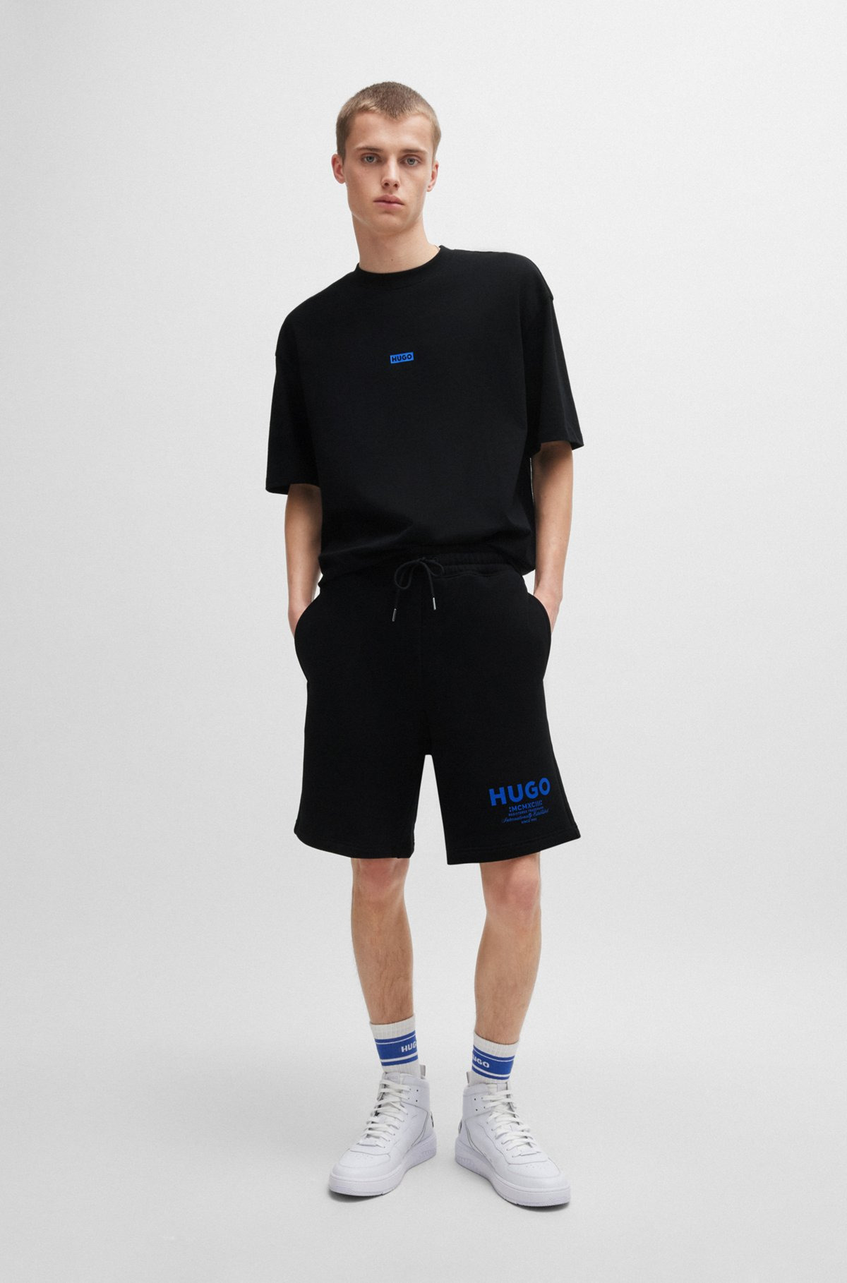 LOOSE-FIT SHORTS IN COTTON TERRY WITH LOGO PRINT - 4
