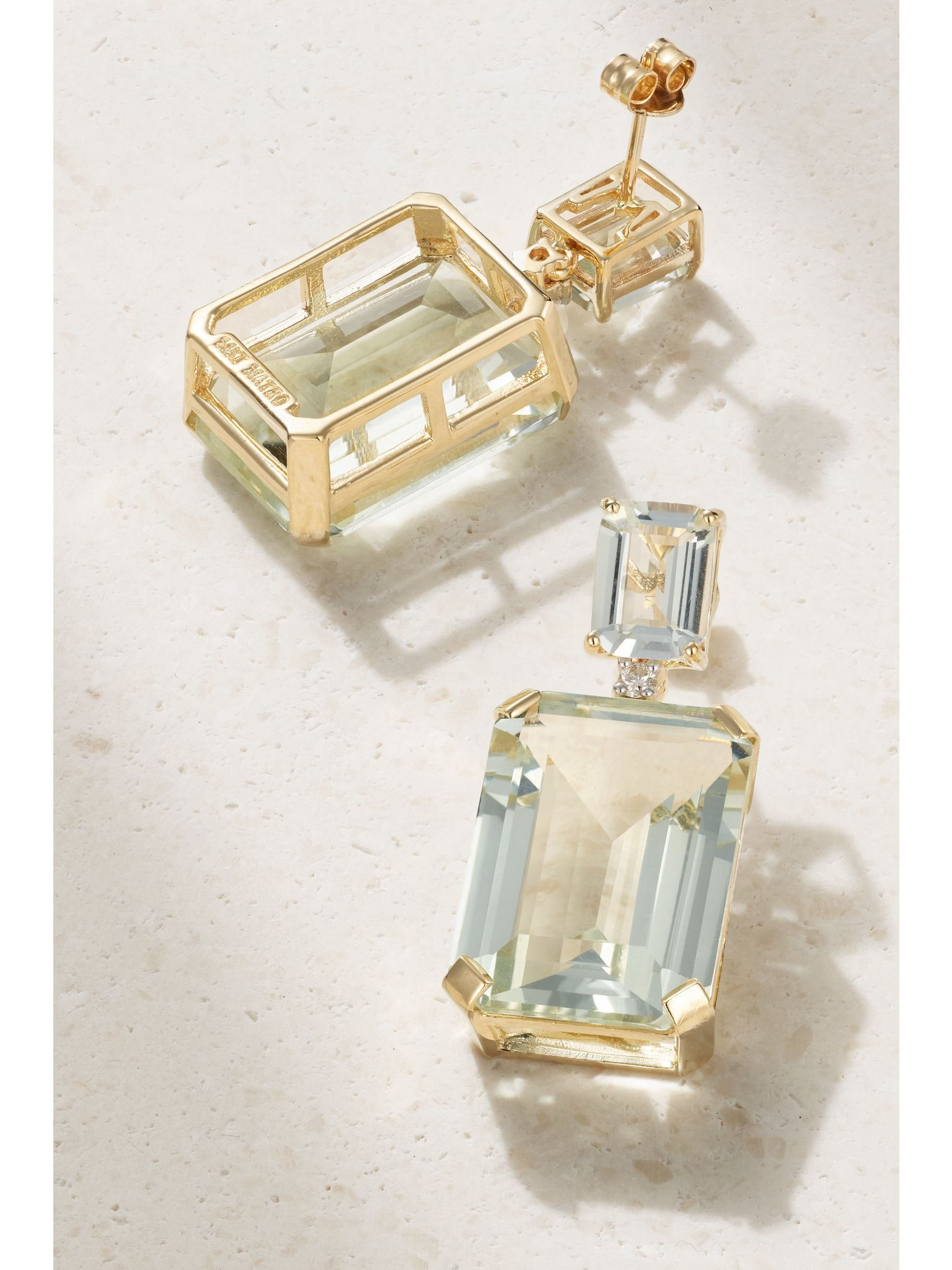 14-karat gold, amethyst and diamond earrings Gold - 3