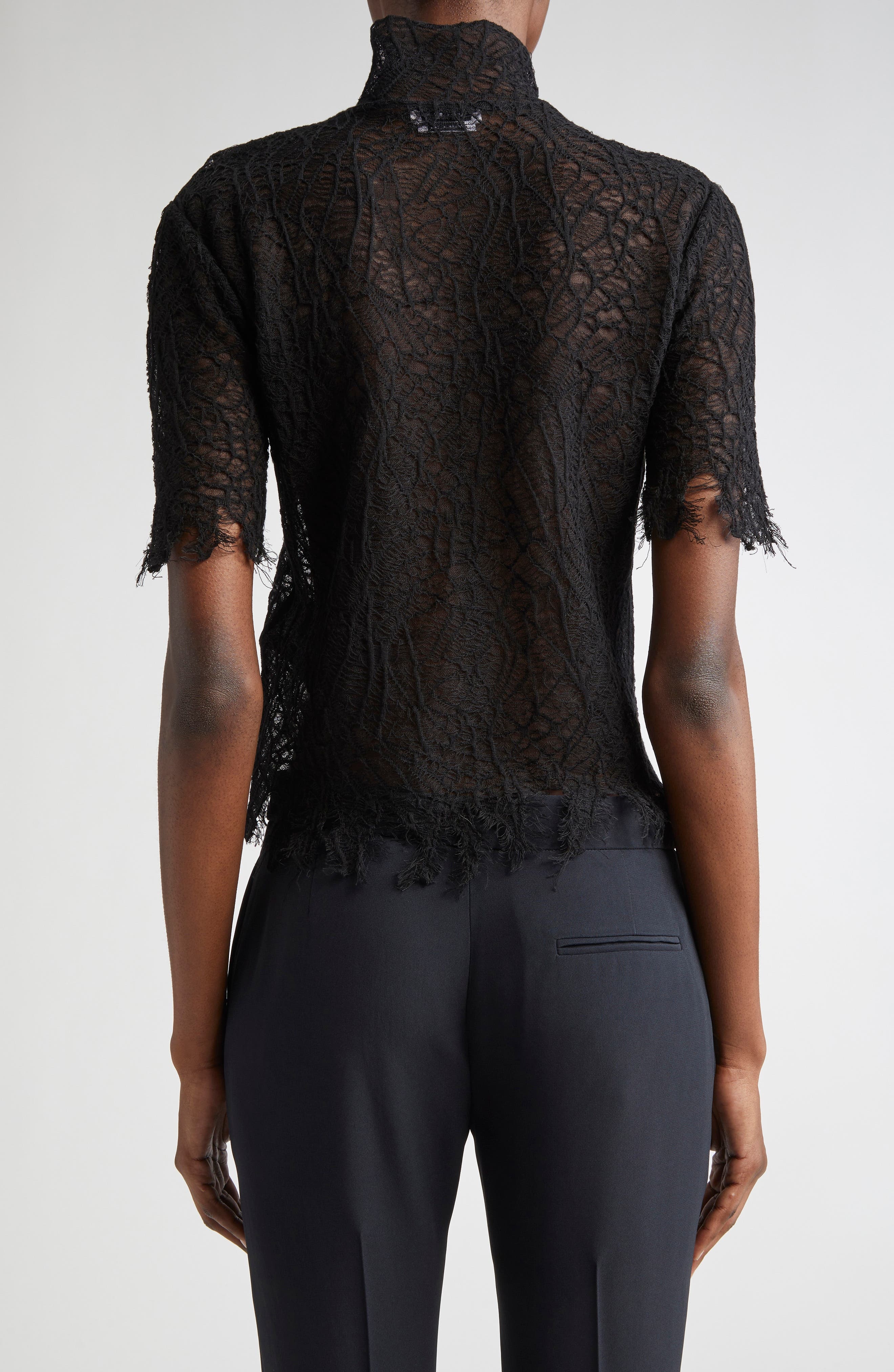 McQueen Cobweb Lace Top in Black at Nordstrom - 3