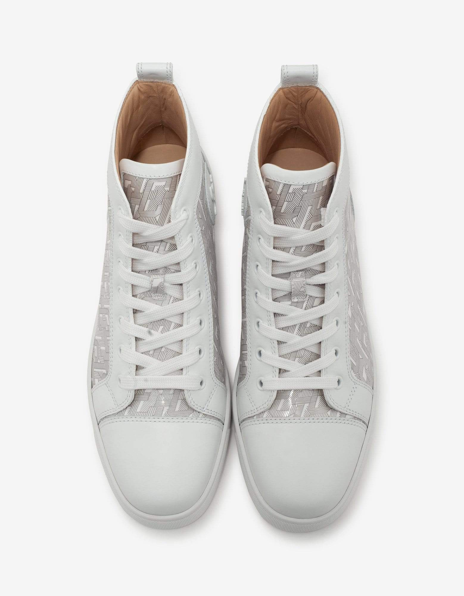 Christian Louboutin Louis CL Motif White High Top Trainers - 4