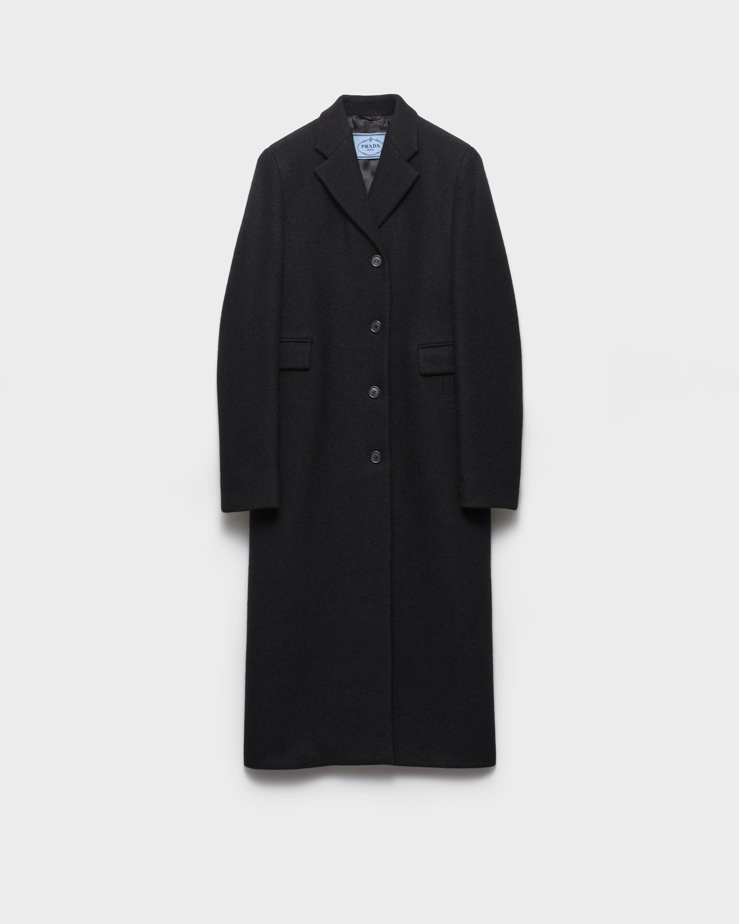 Single-breasted shetland wool coat - 1