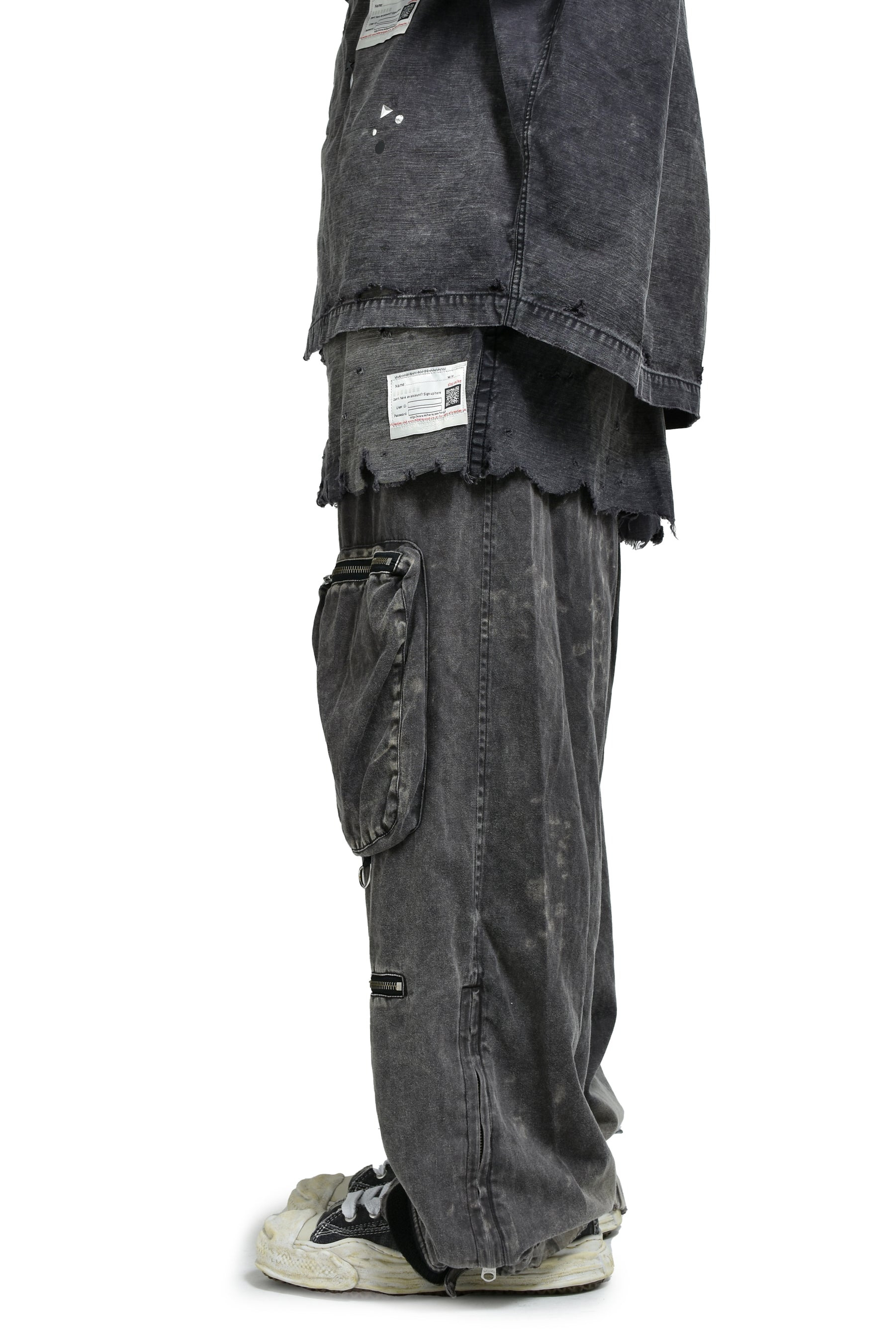 WAIST LAYERD FLIGHT PANTS / BLK - 3