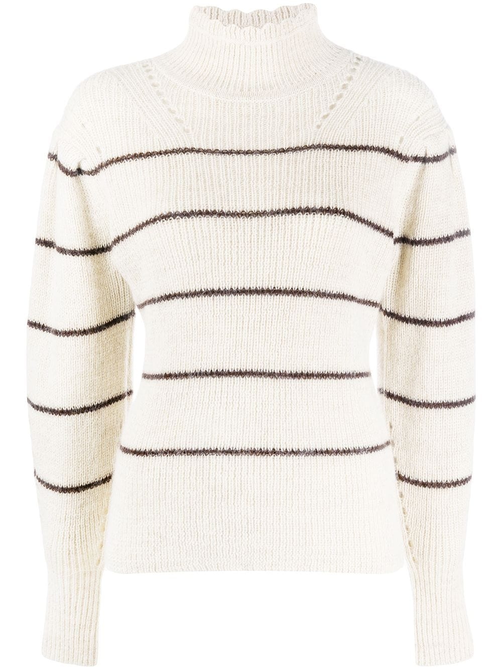 striped funnel neck jumper - 1