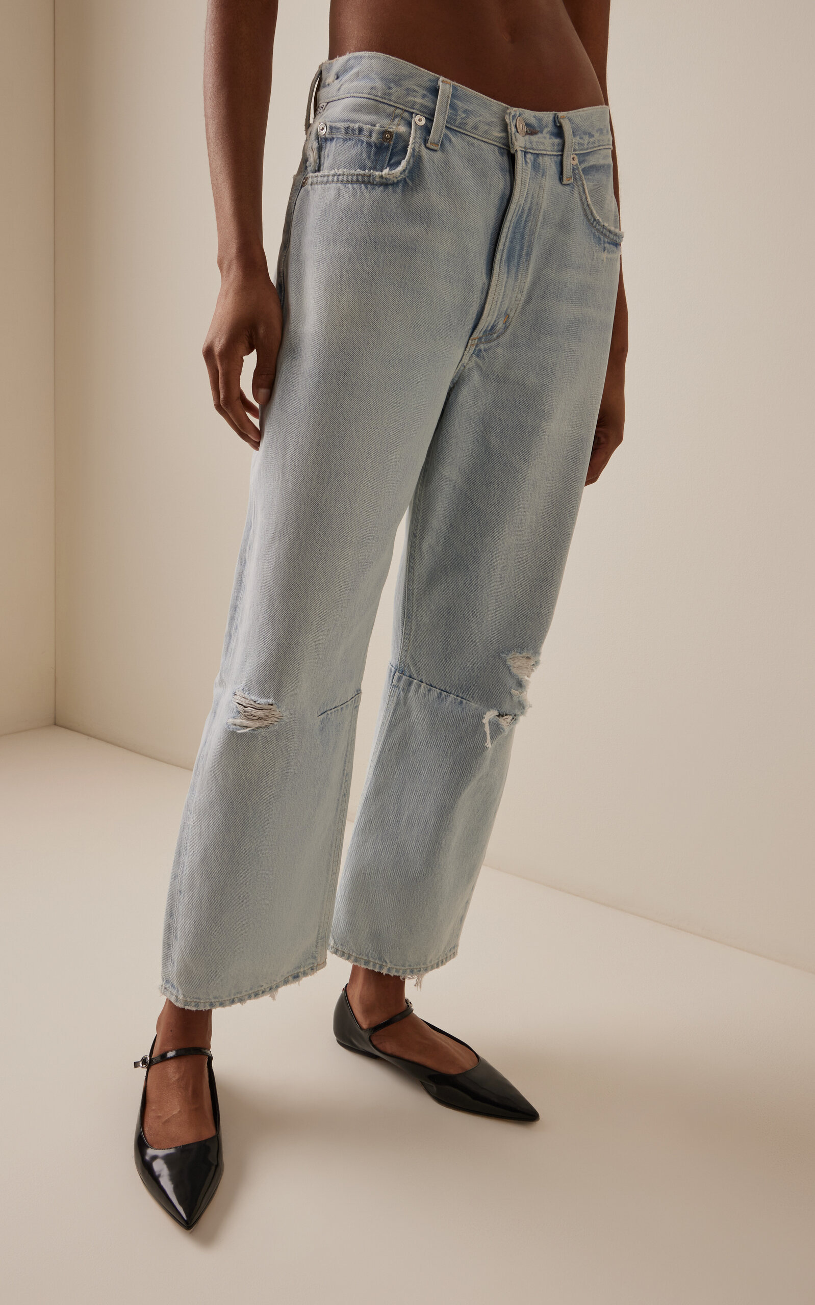 Miro Rigid High-Rise Barrel-Leg Jeans light wash - 3