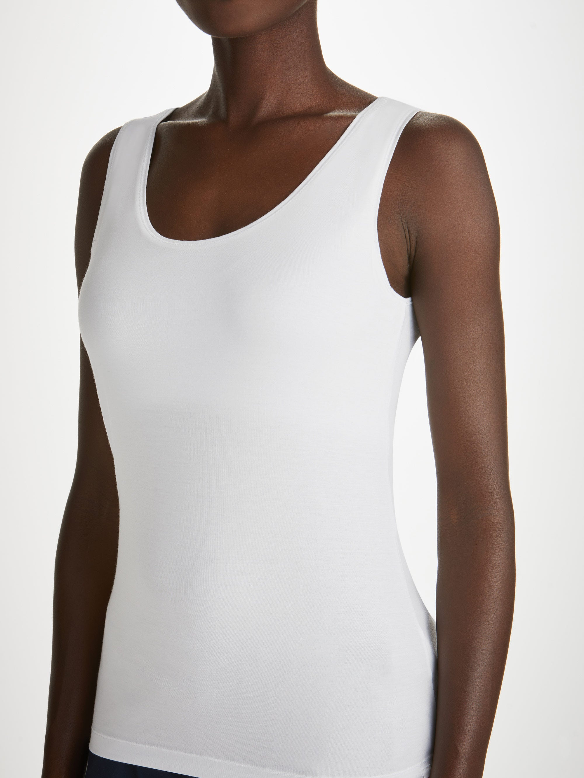 Women's Support Vest Lara Micro Modal Stretch White - 7