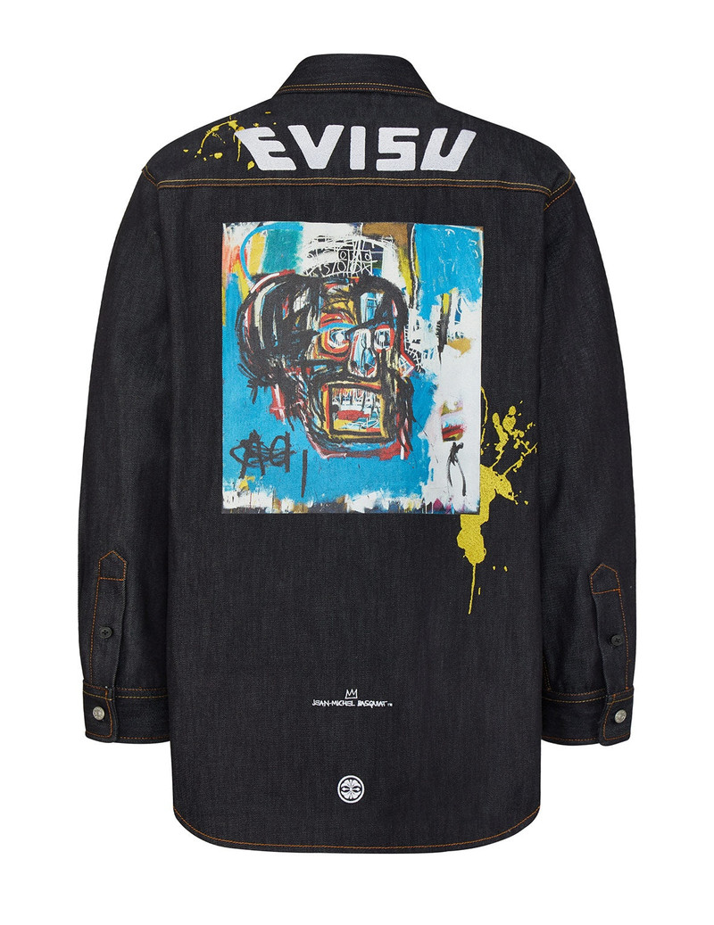 EVISU EVISU x Jean Michel Basquiat "Untitled" Denim Shirt Jacket outlook