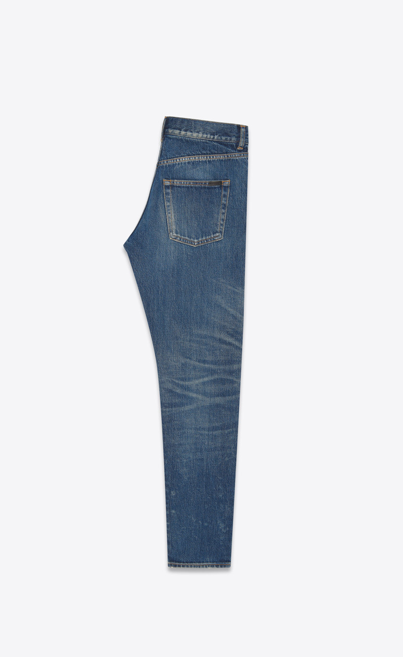 SAINT LAURENT low-waist boyfriend jeans in blue spirit denim outlook