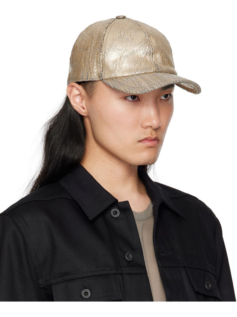 Rick Owens DRKSHDW Gold Megacrust Denim Baseball Cap outlook