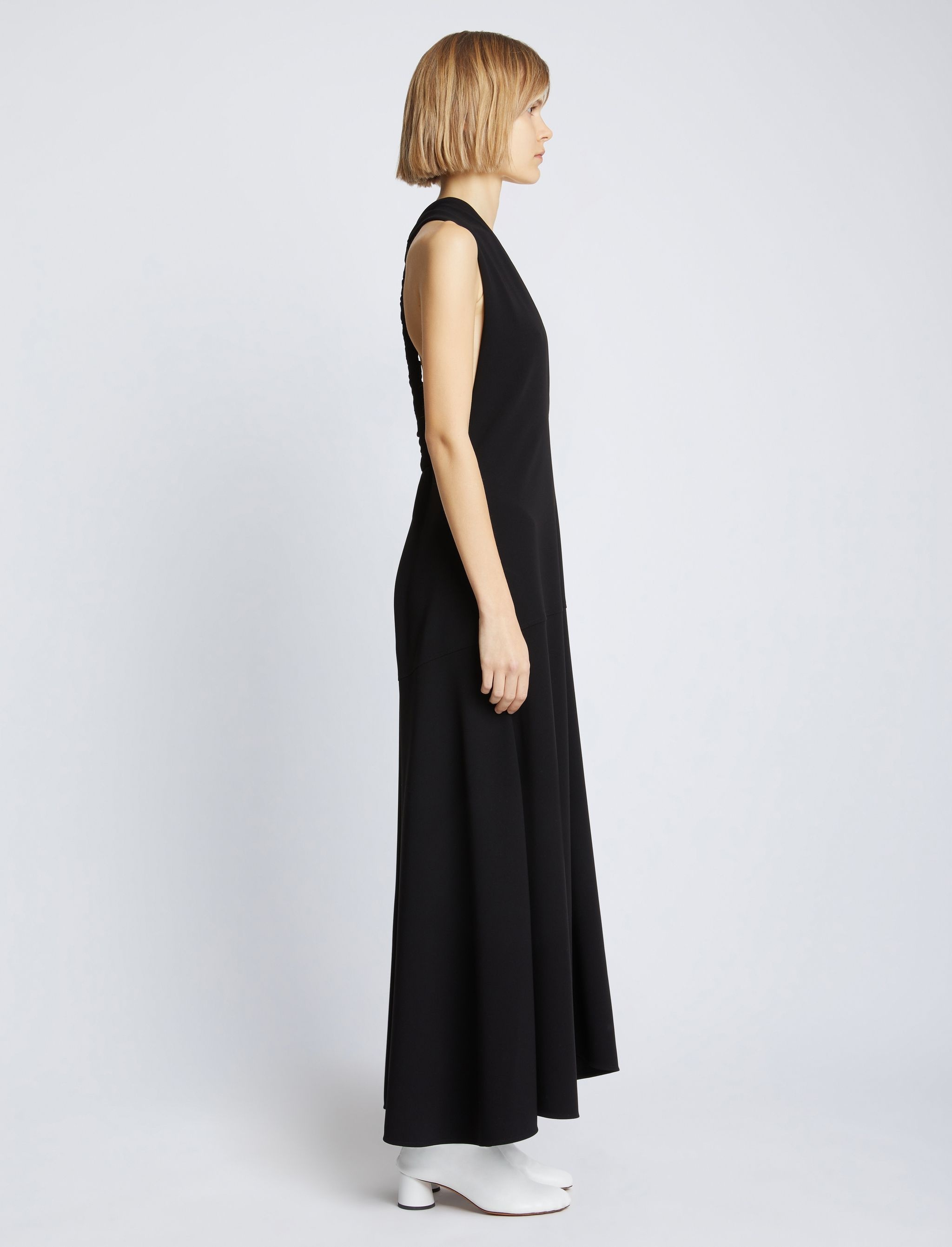 Matte Viscose Crepe Twist Back Dress - 3