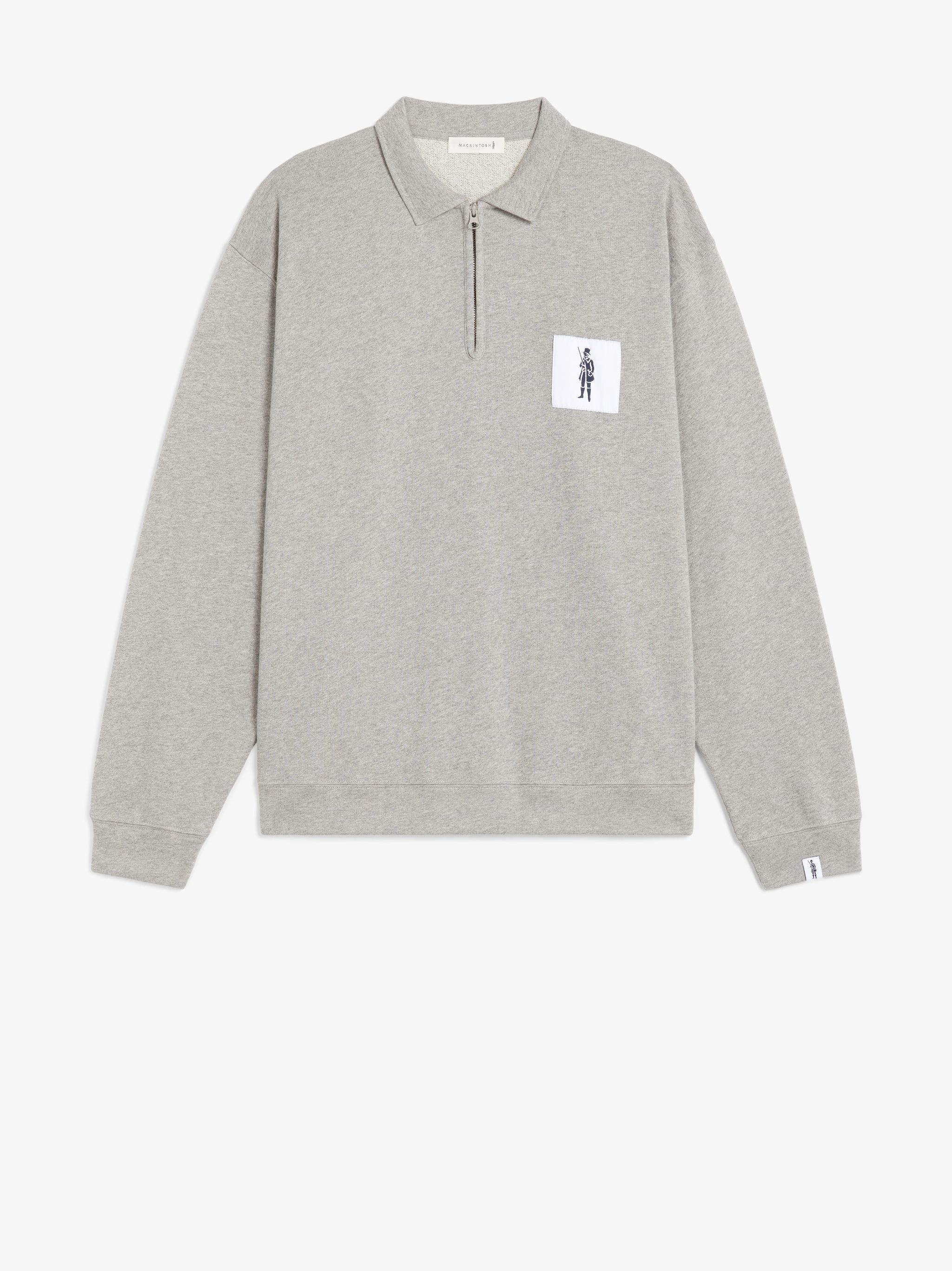 GREY COTTON ZIP FRONT SWEATSHIRT | GJM-200 - 1