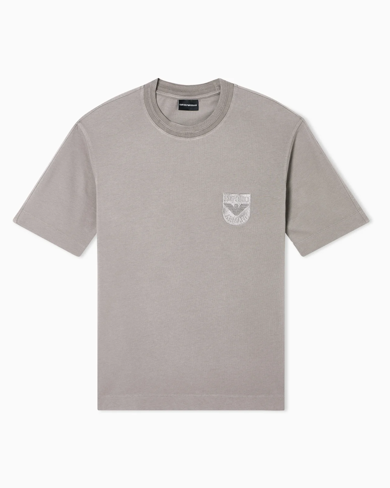 HEAVY JERSEY T-SHIRT WITH SHIELD EMBROIDERY - 1