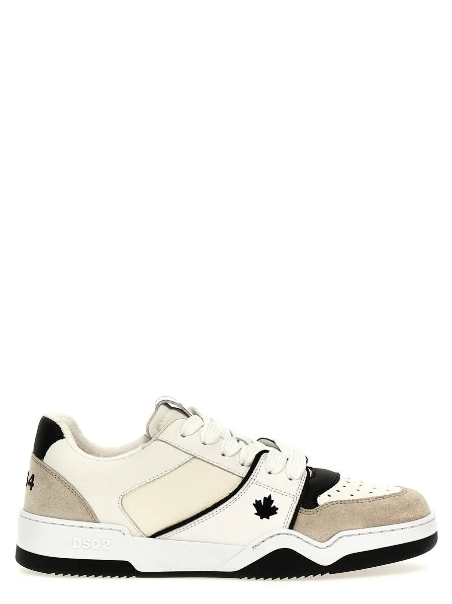 DSQUARED2 SPIKER LEATHER SNEAKERS - 1