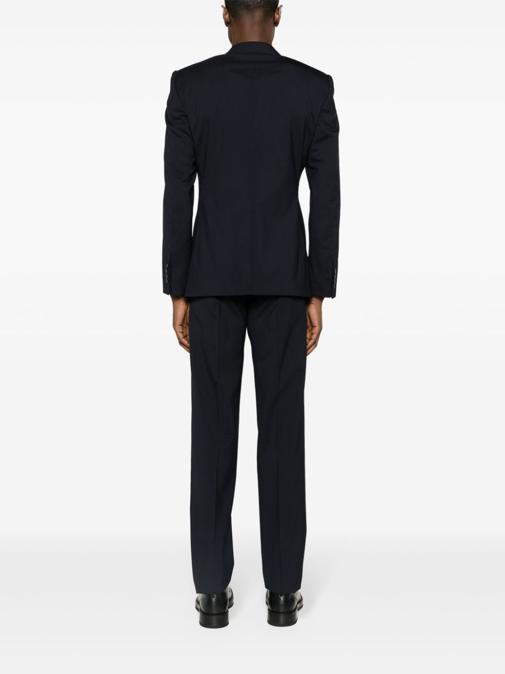 double-breasted twill blazer - 4