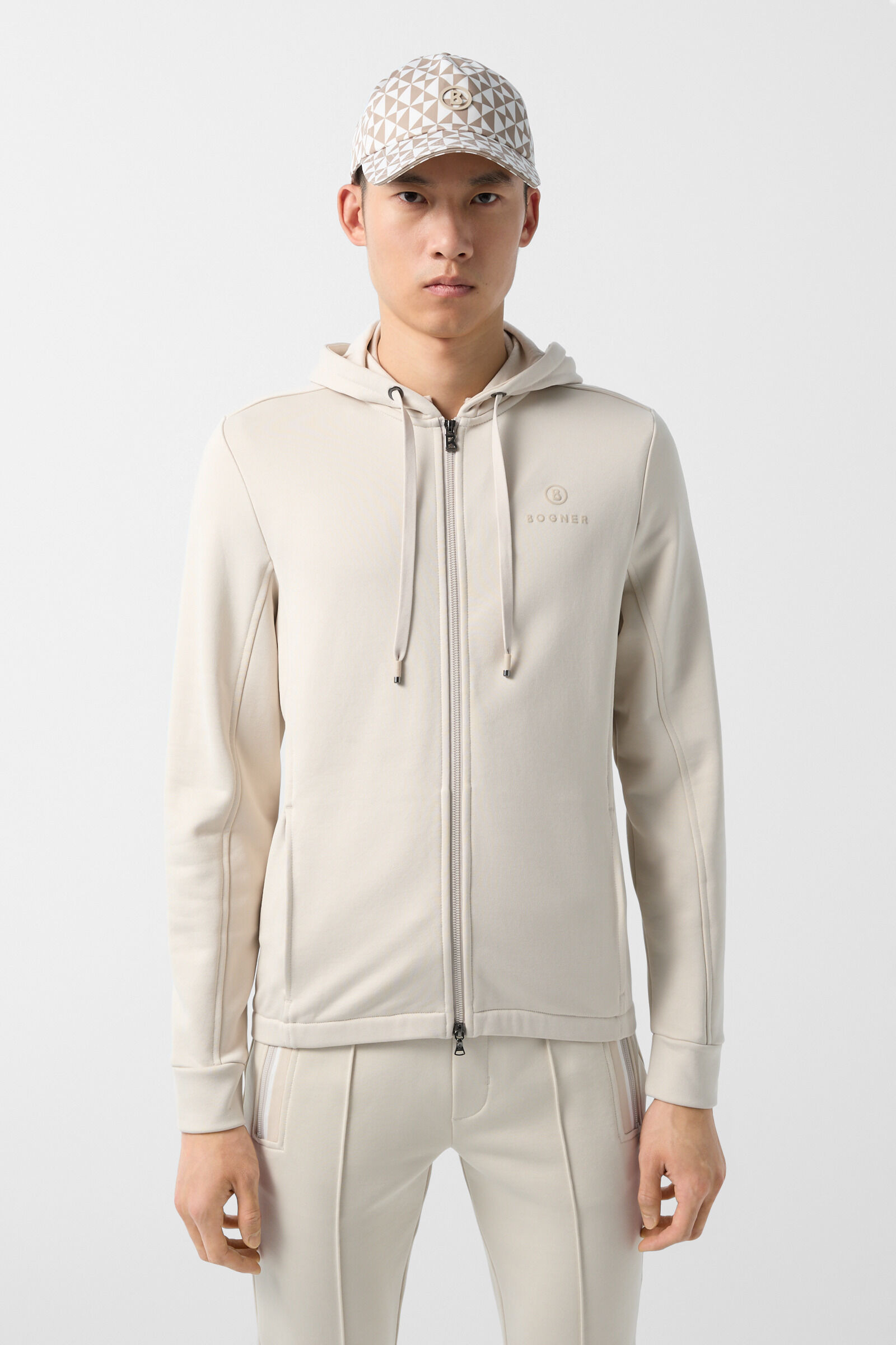 Berto jersey jacket in Sand - 2