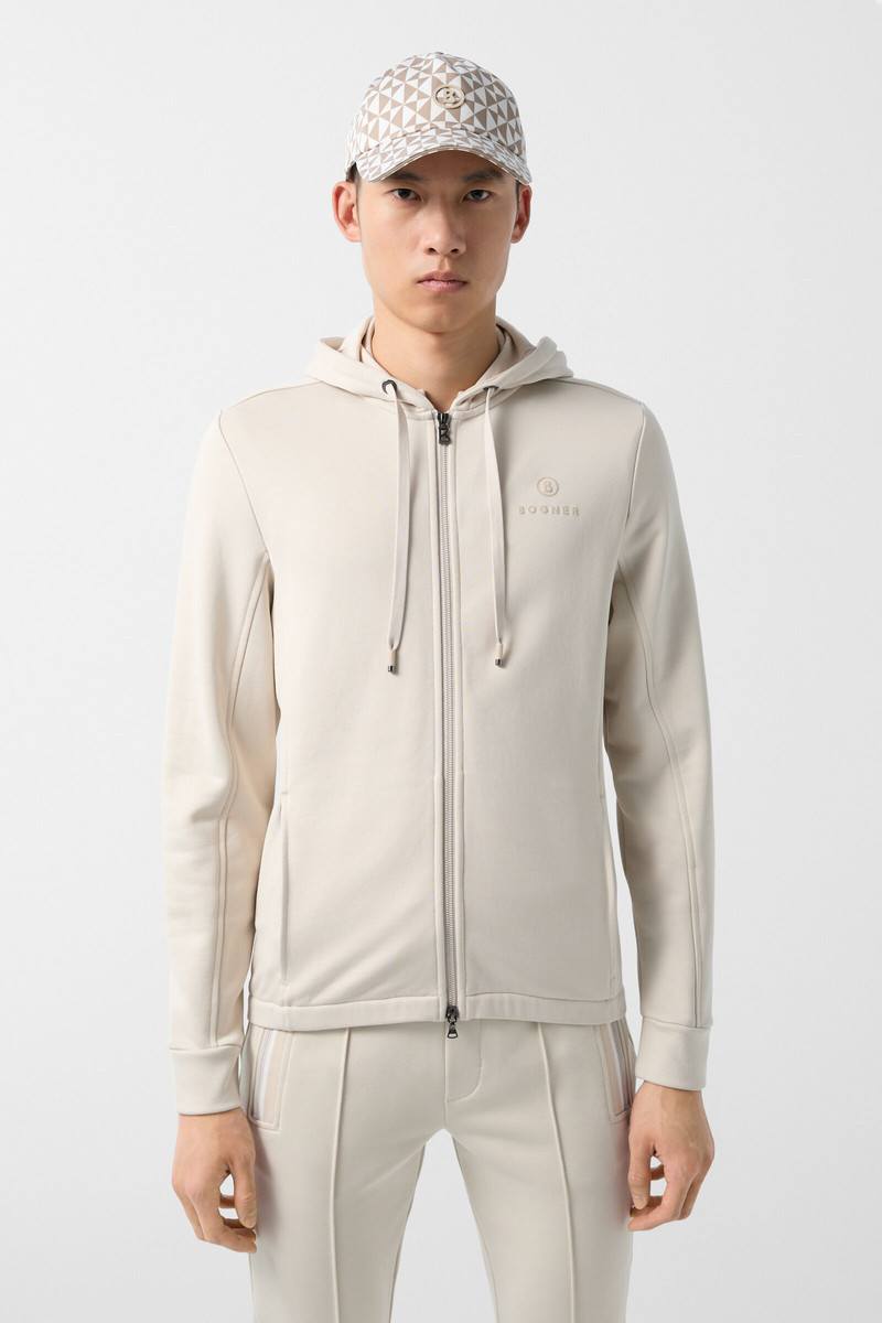 Berto jersey jacket in Sand 2