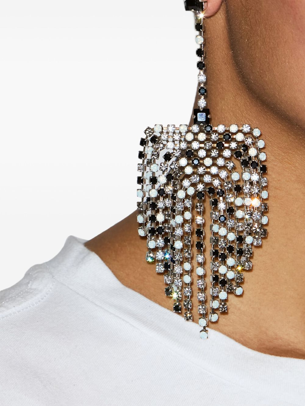 Faye crystal-fringe earrings - 2