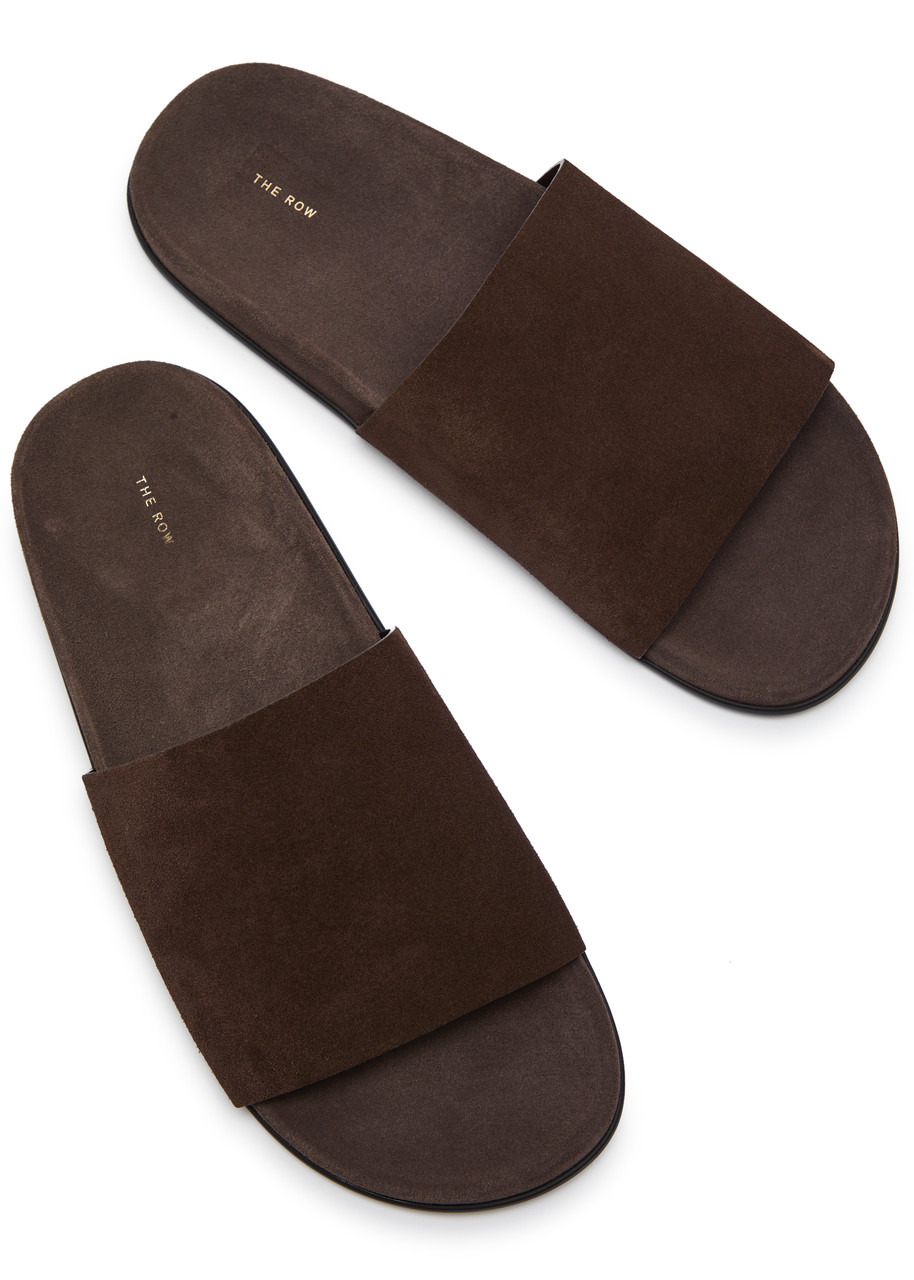 The Row Hugh Suede Sliders - 3