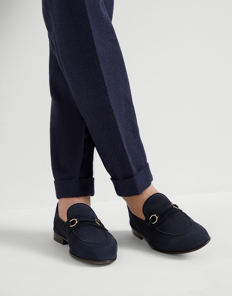 Suede loafers with bit detail 4