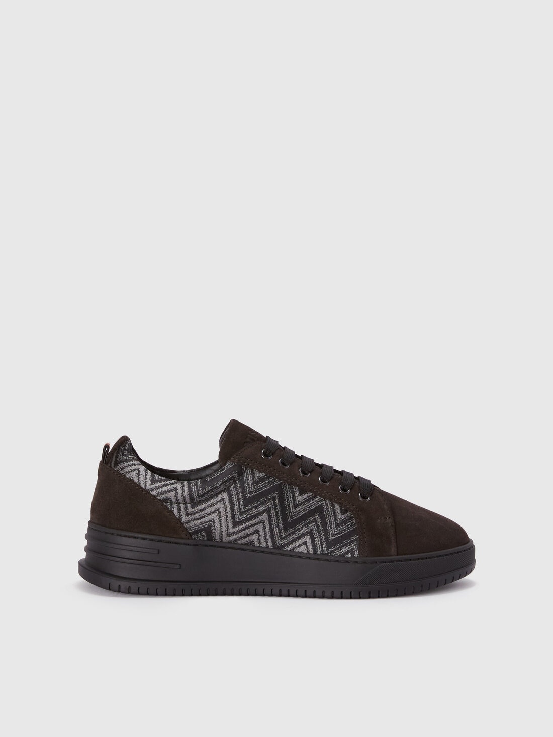 Suede sneakers with fabric insert - 1