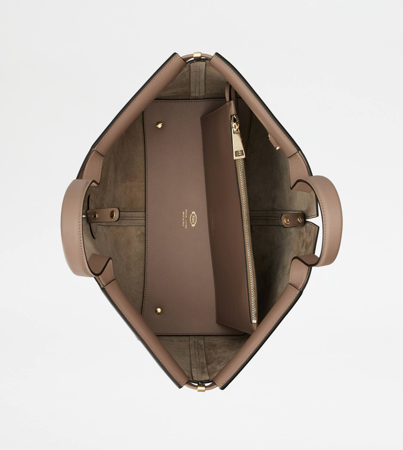 TOD'S DI BAG FOLIO IN LEATHER MEDIUM-SMALL - BEIGE 5