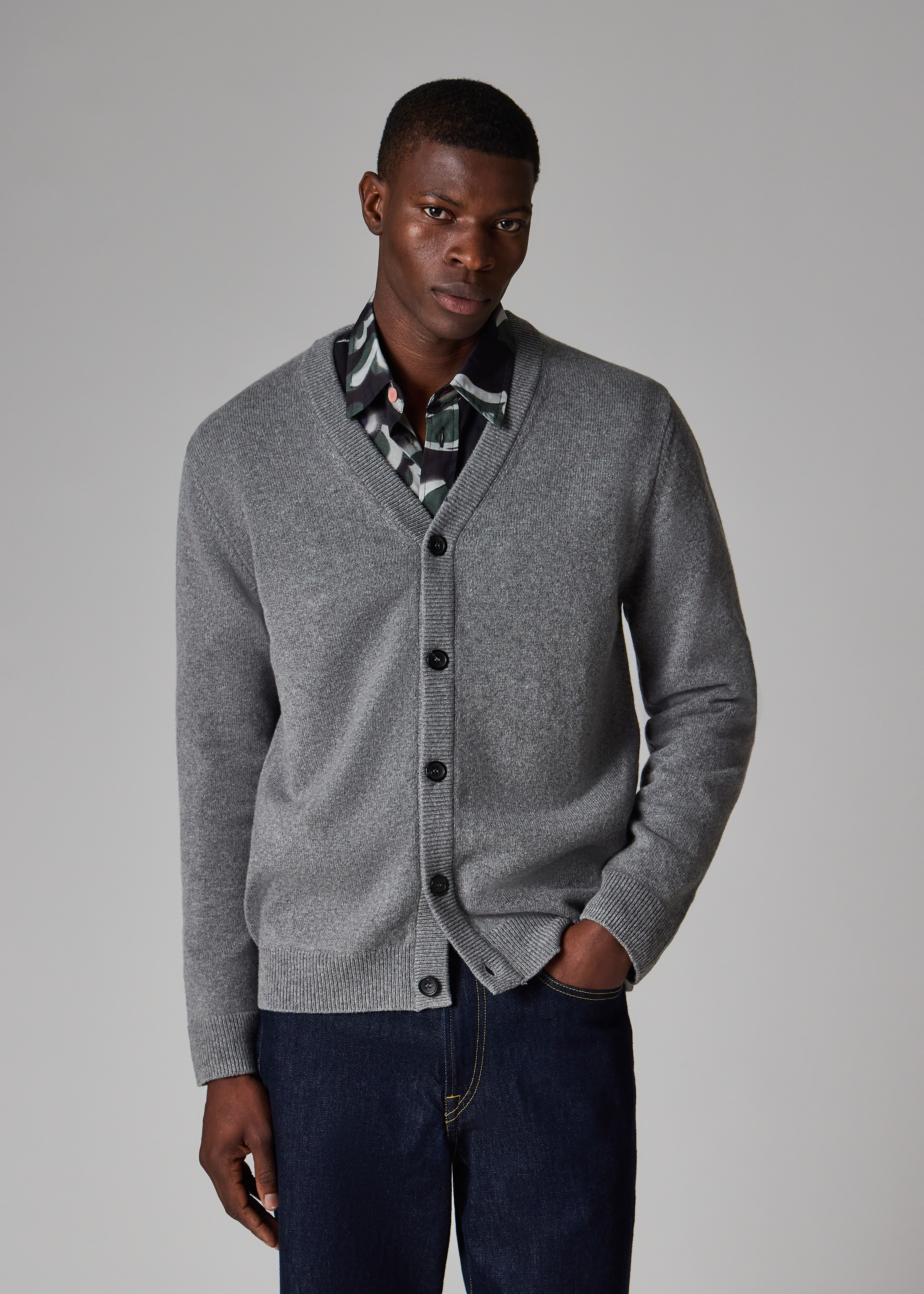 Grey Merino Wool Cardigan - 3