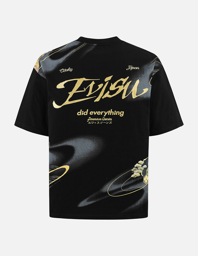 Brocade Kamon and Allover Print Relax Fit T-Shirt 1