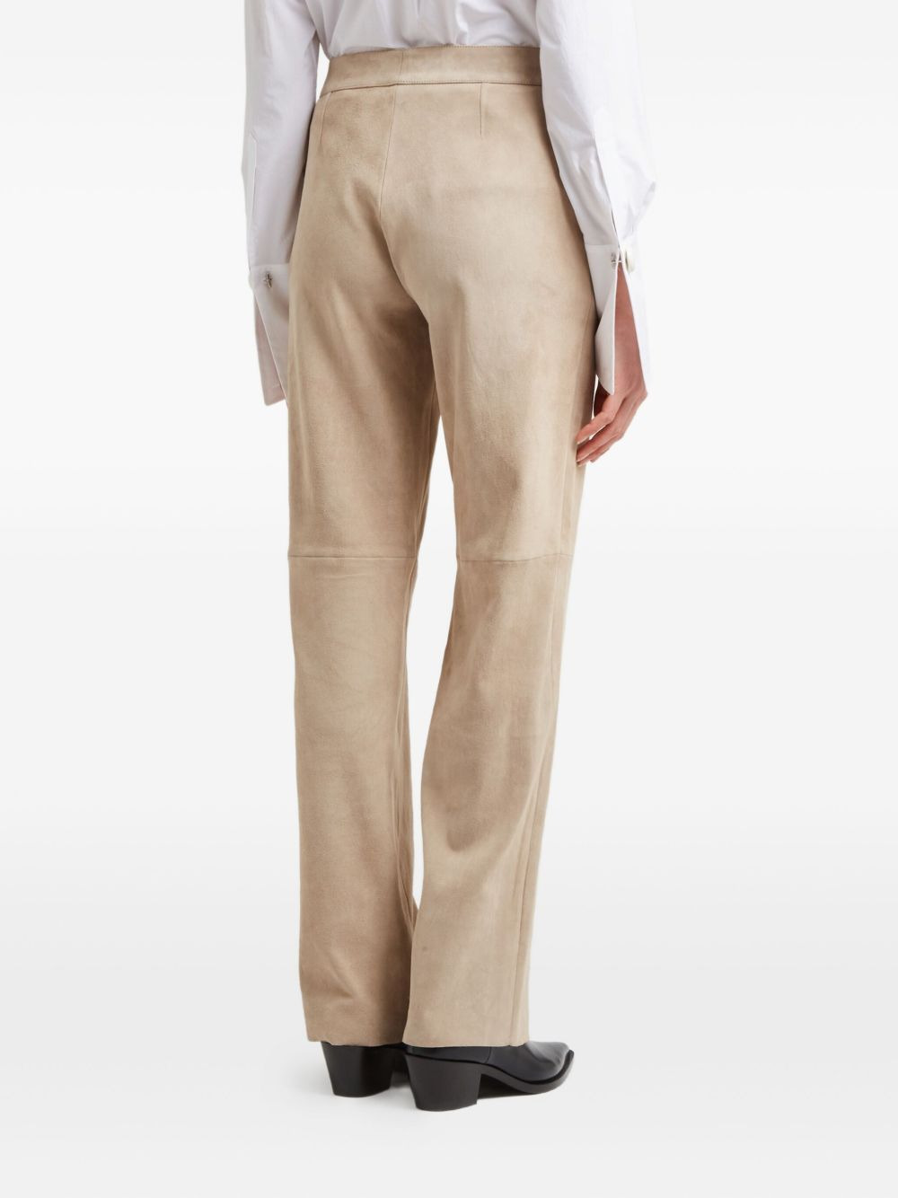 suede panel trousers - 3