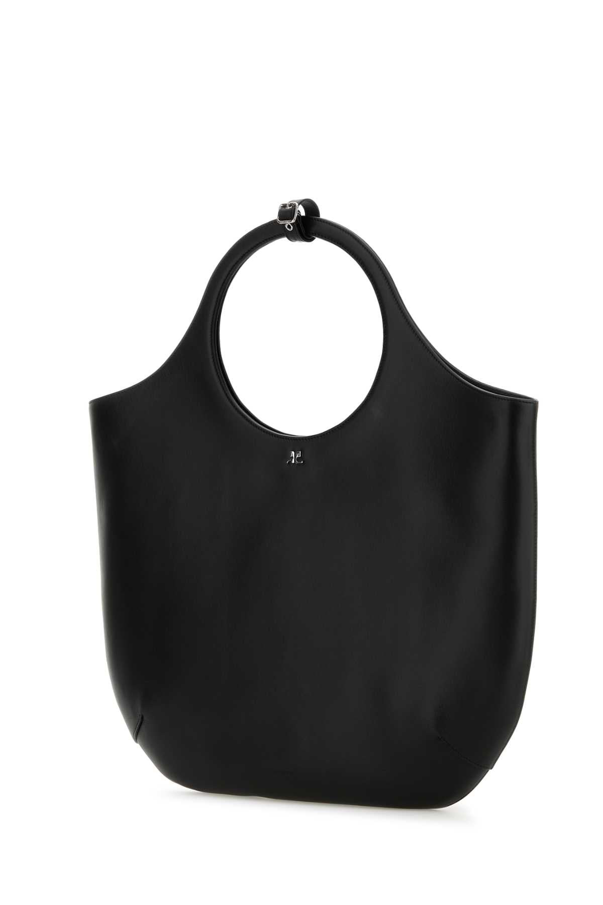 Courreges Women Black Leather Large Holy Handbag - 2