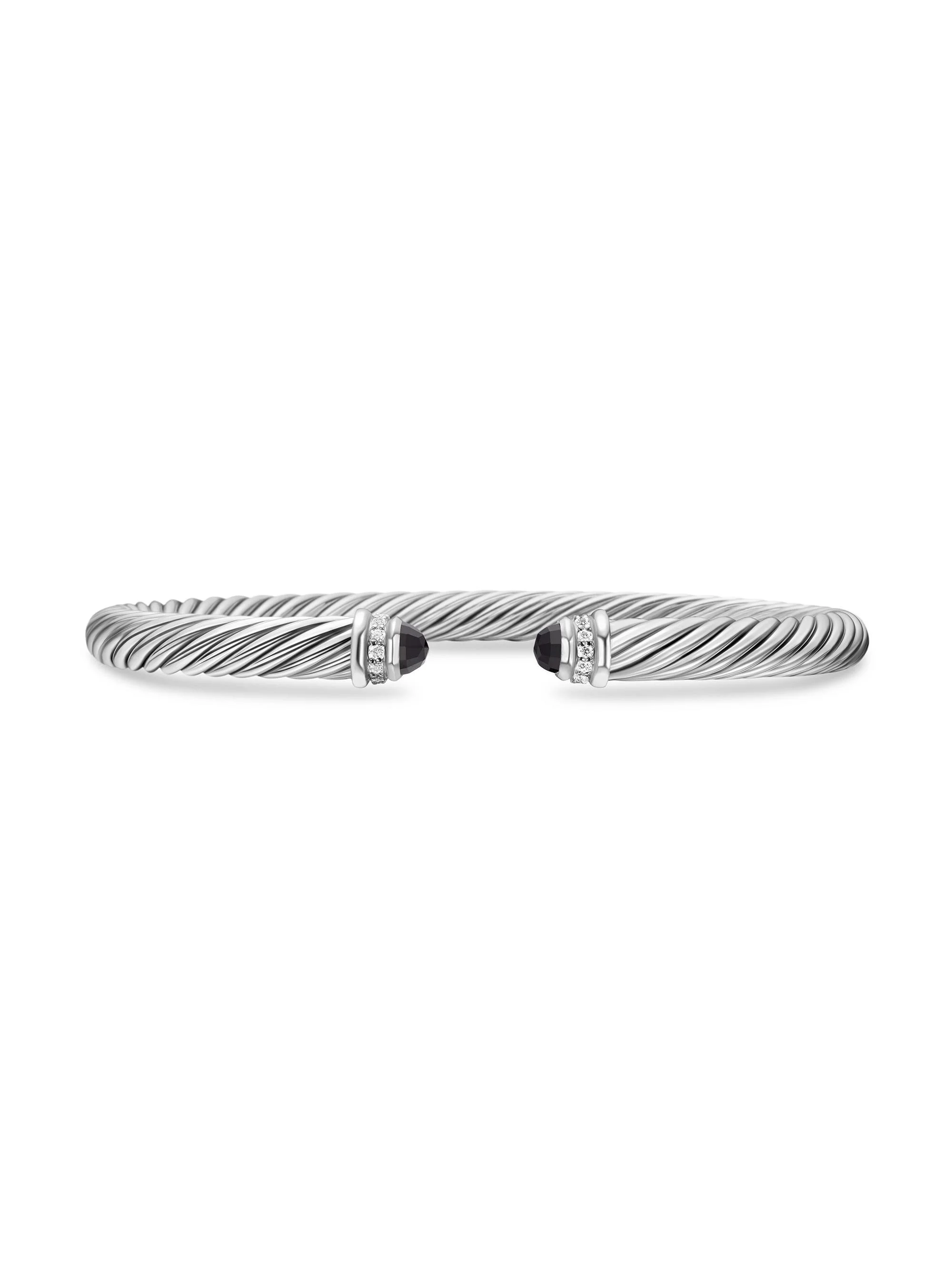 Women's Cable Classics Color Bracelet with Pavé Diamonds - Black Onyx - 1