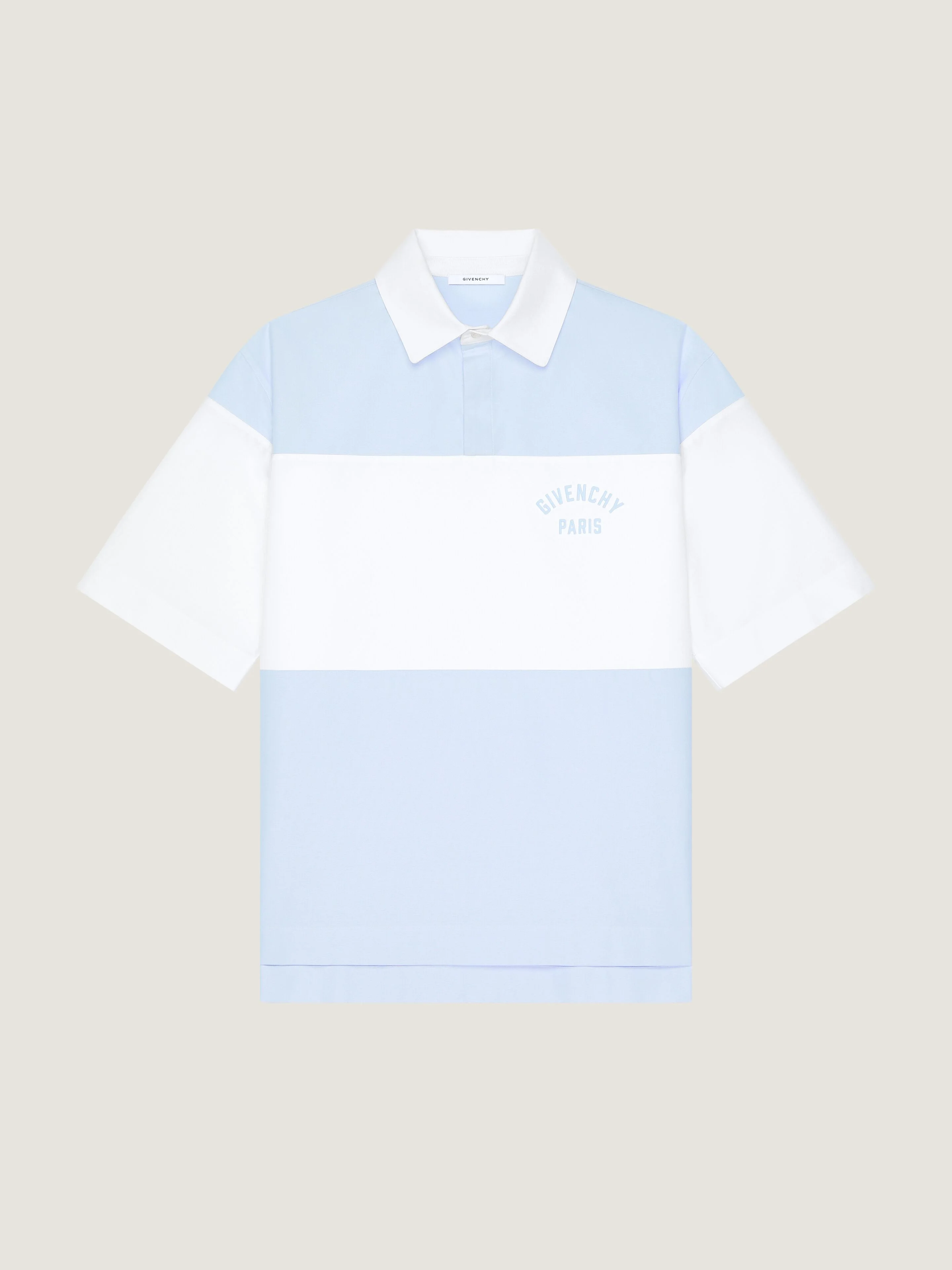 BICOLOR POLO IN COTTON WITH GIVENCHY PARIS EMBROIDERY - 1