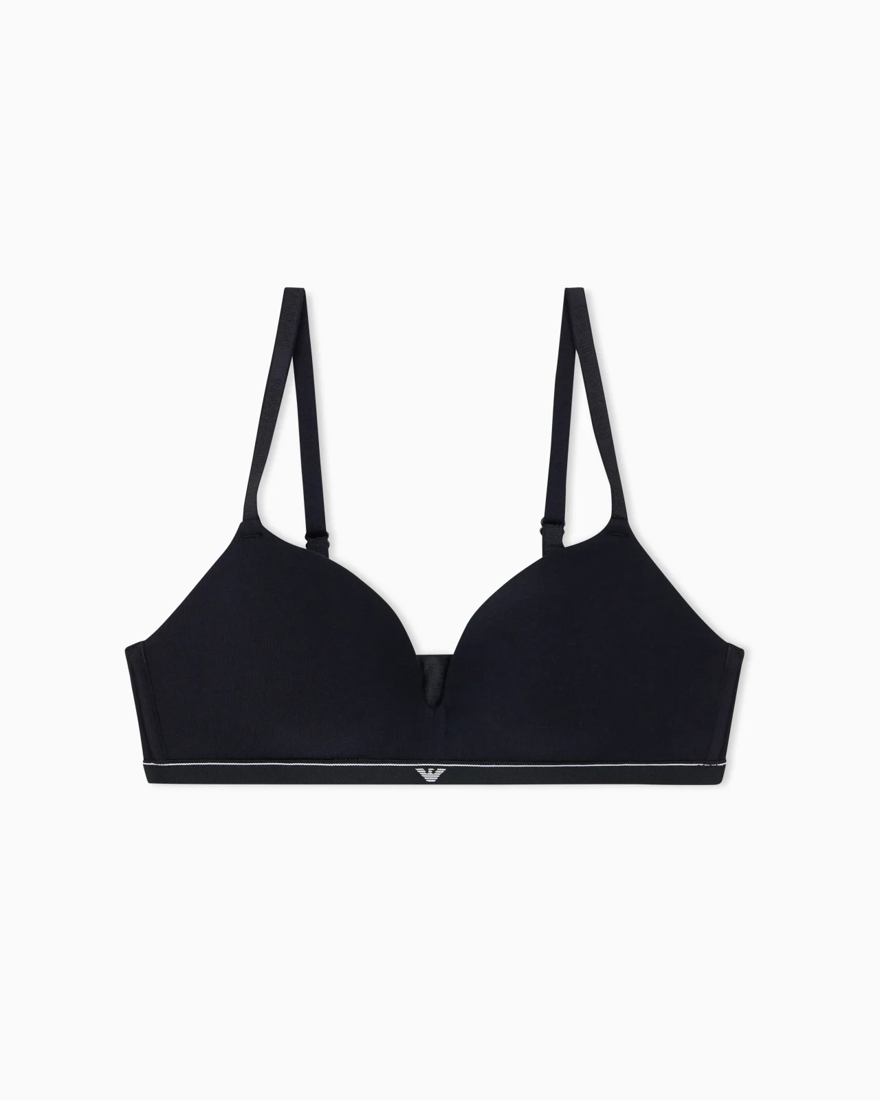 PADDED TRIANGLE BRA IN COTTON JERSEY WITH LOGO BAND - 1