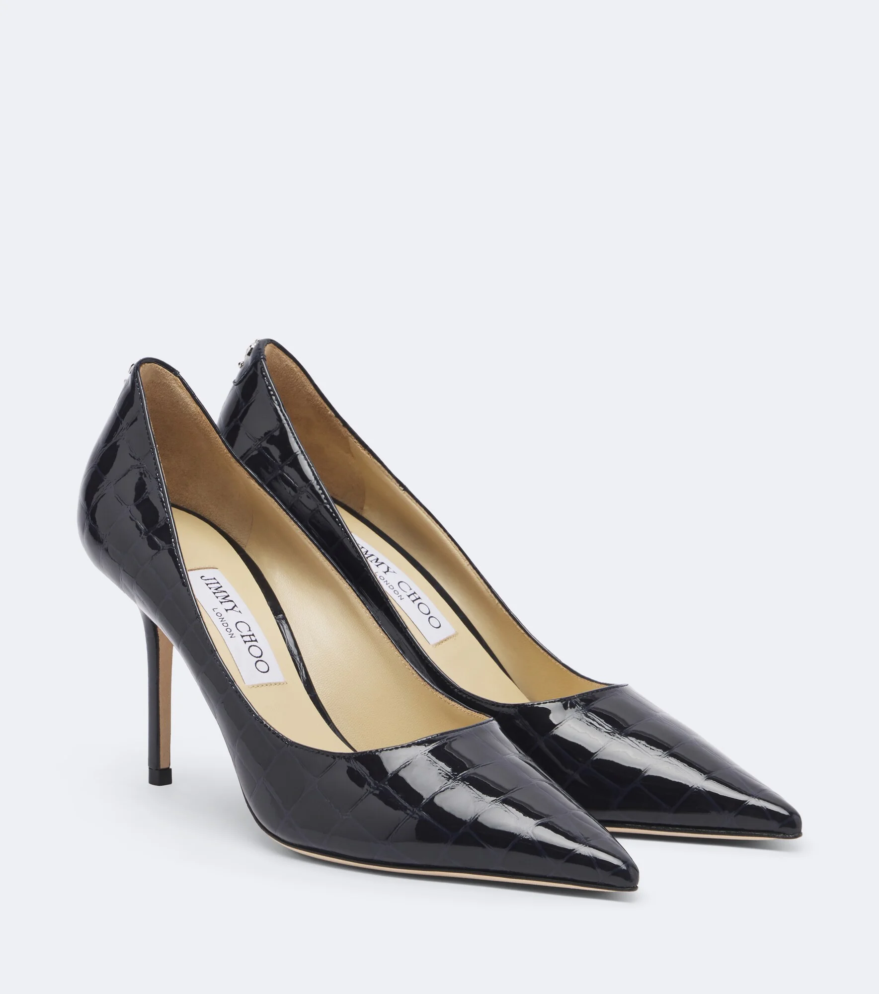 Love croc-effect patent leather pumps - 1