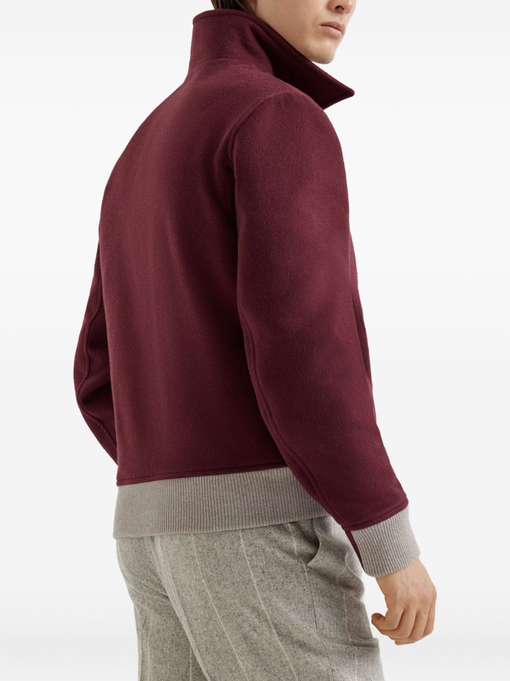 button-up wool-blend jacket - 4