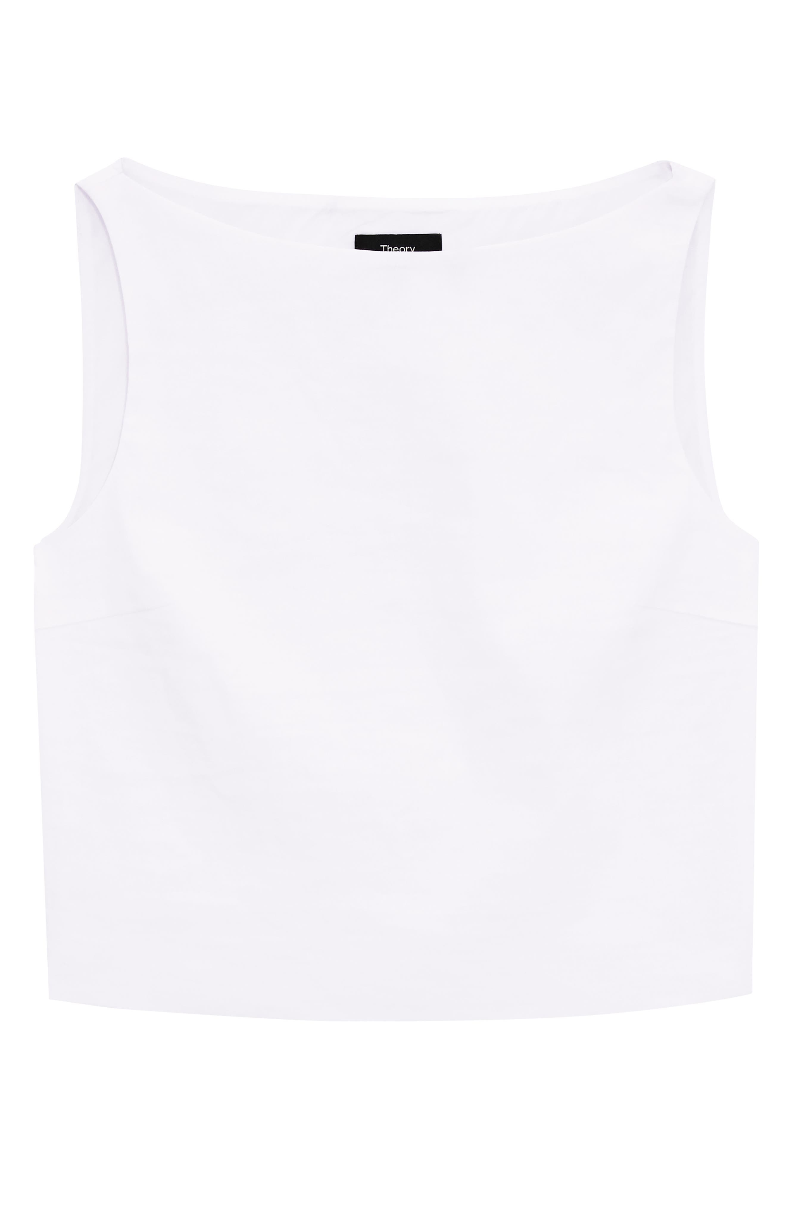Theory Boat Neck Sleeveless Shell in White at Nordstrom - 5