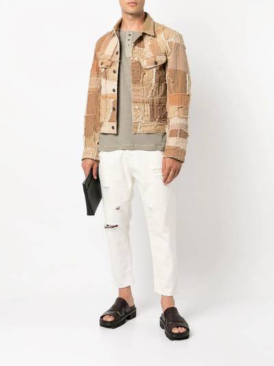 Greg Lauren patchwork trucker jacket outlook