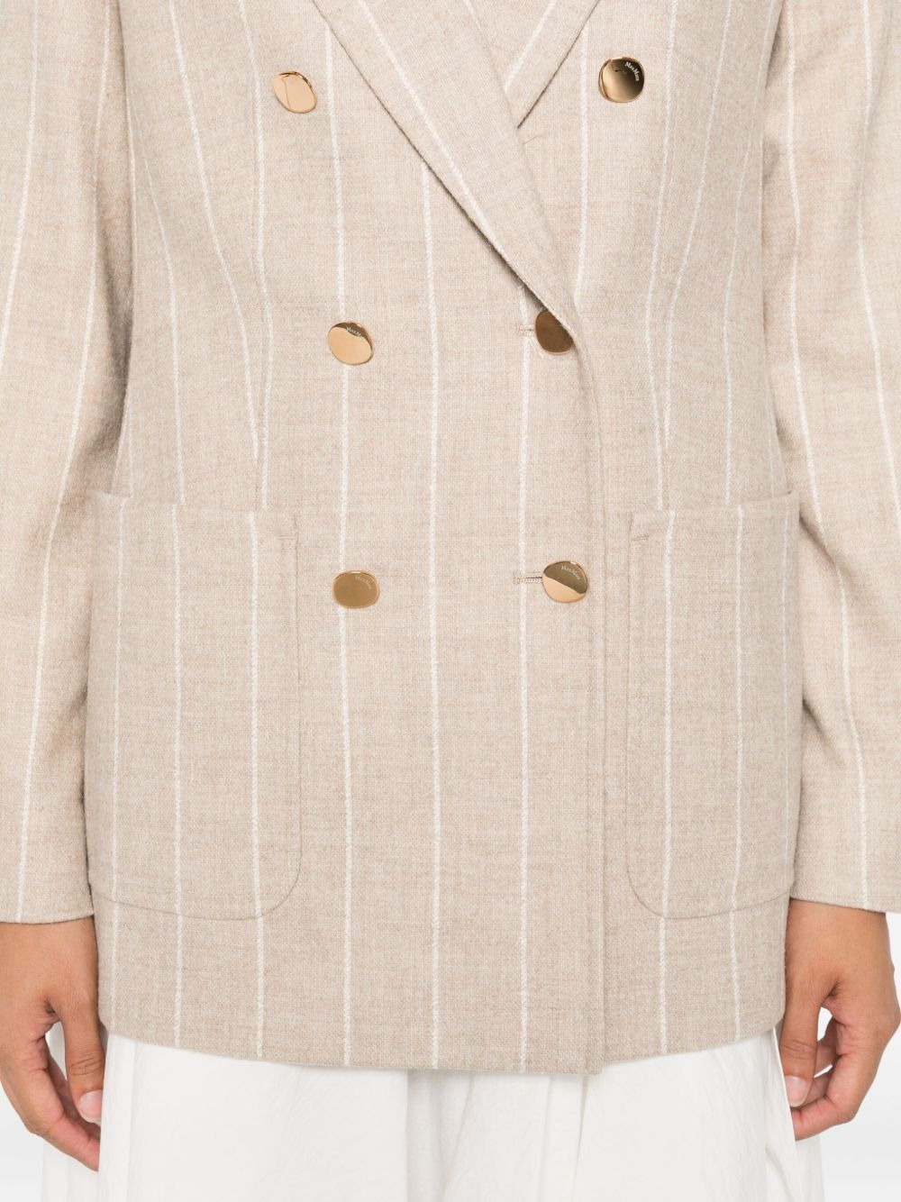 striped double-breasted blazer - 5