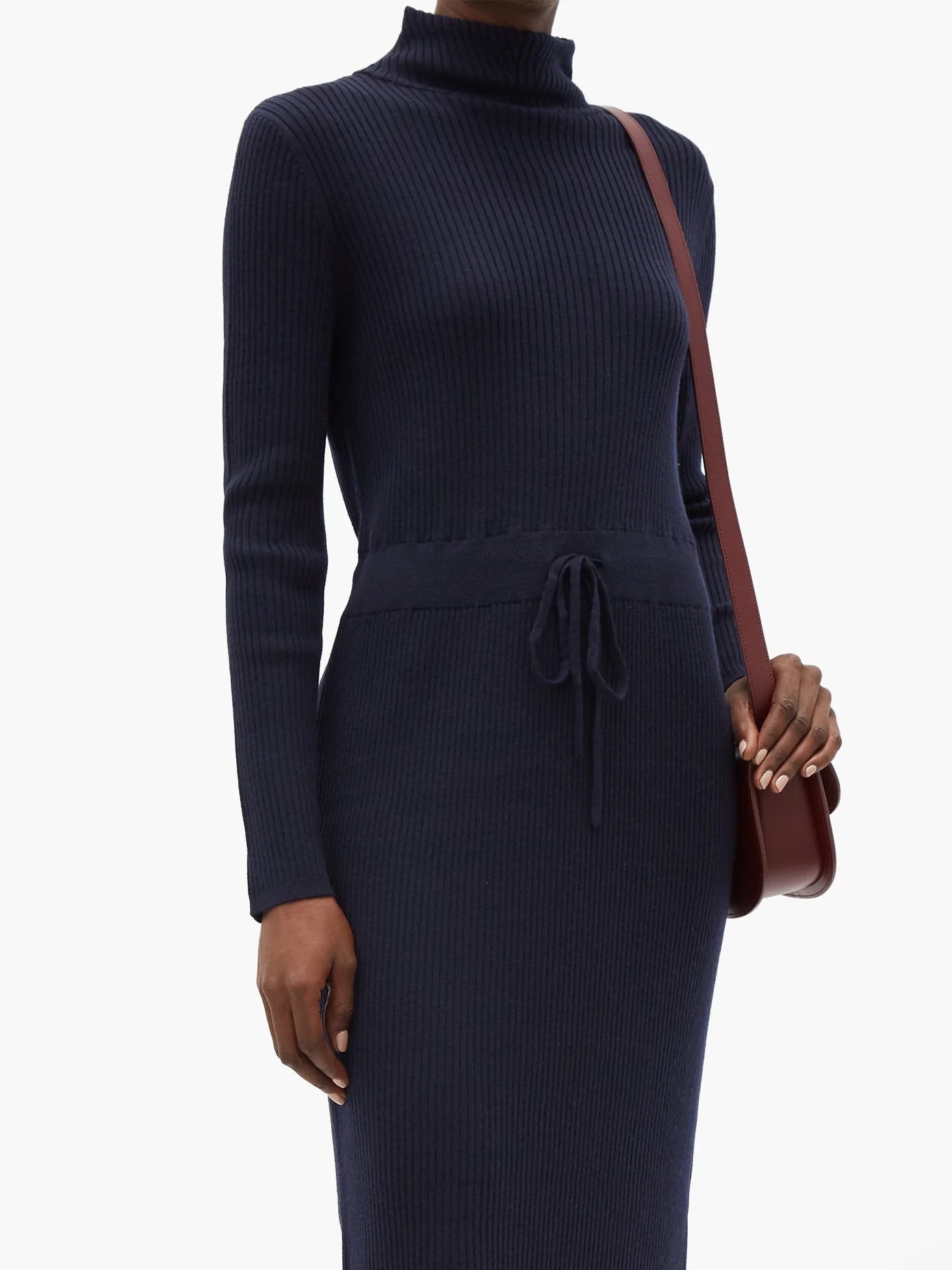 Alma roll-neck merino-wool knitted dress - 6