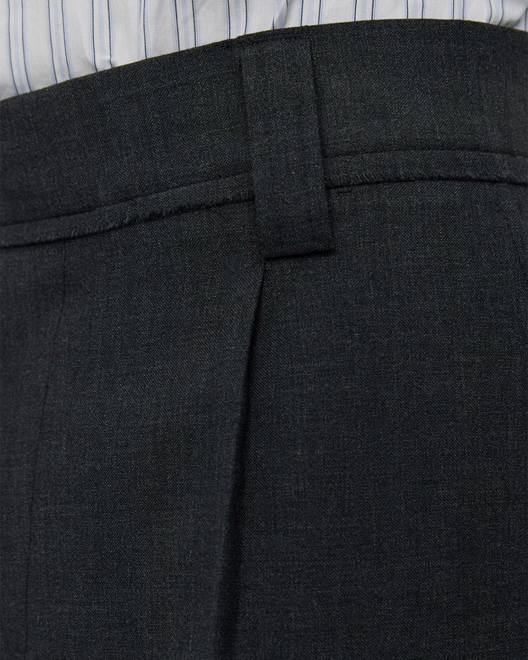 Patch Trousers Grey Worsted Wool - 3
