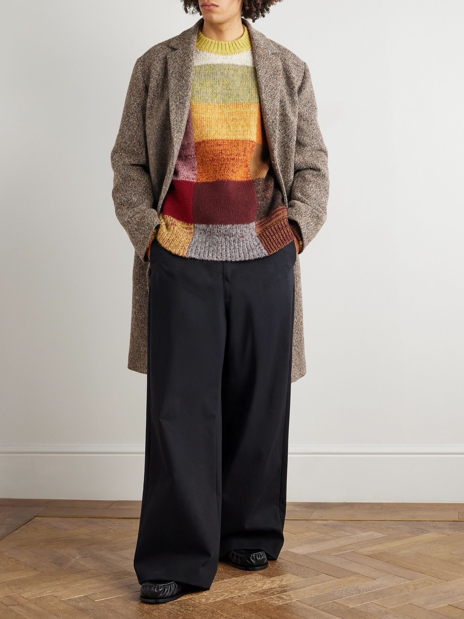 Wool-Blend Tweed Overcoat Light brown - 2