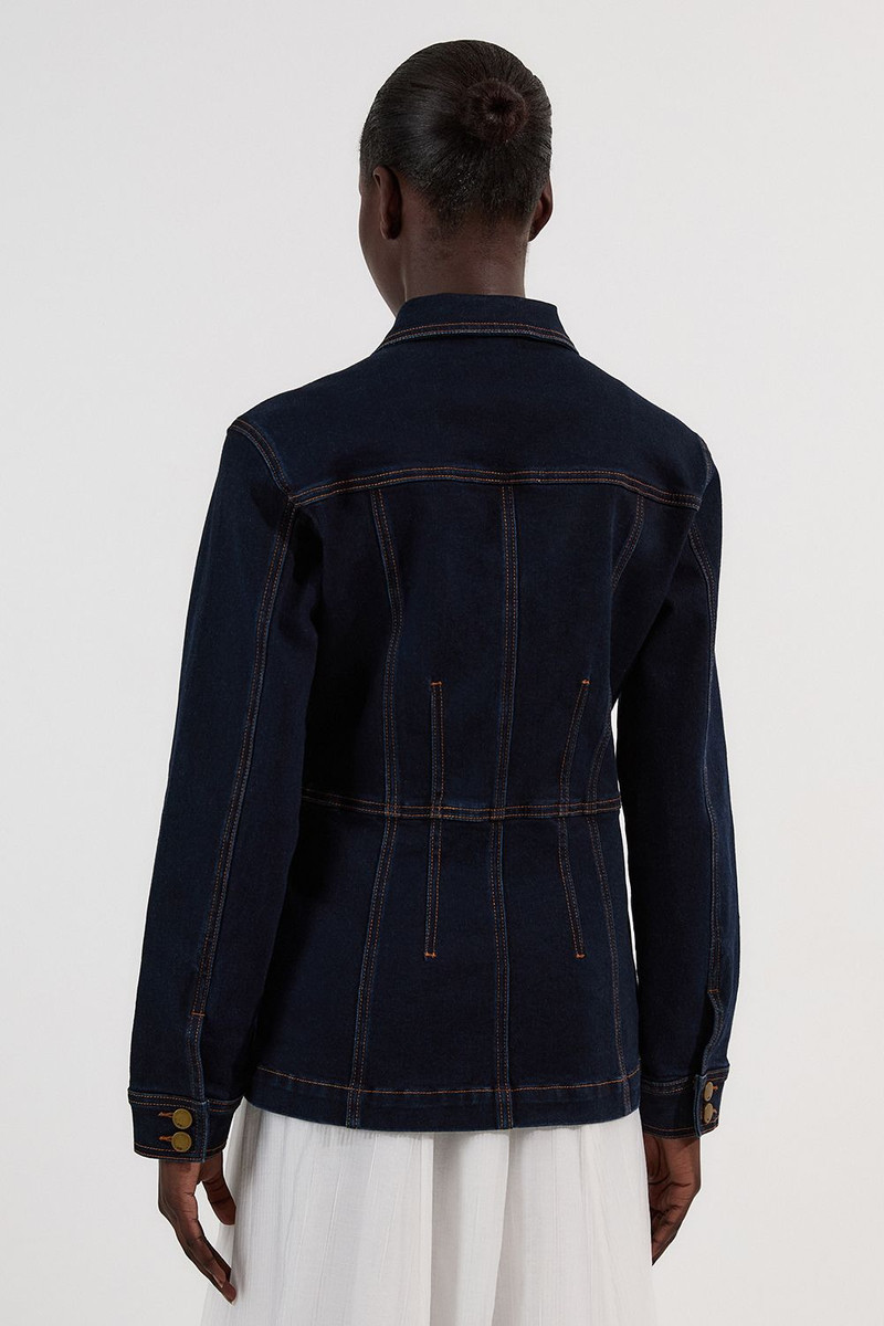 Denim Corset Waist Detail Jacket 6
