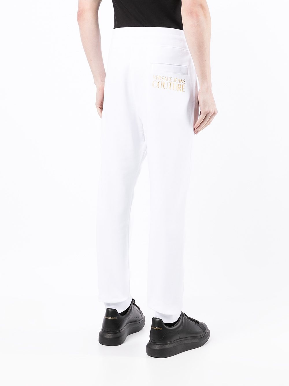 metallic-logo track pants - 4