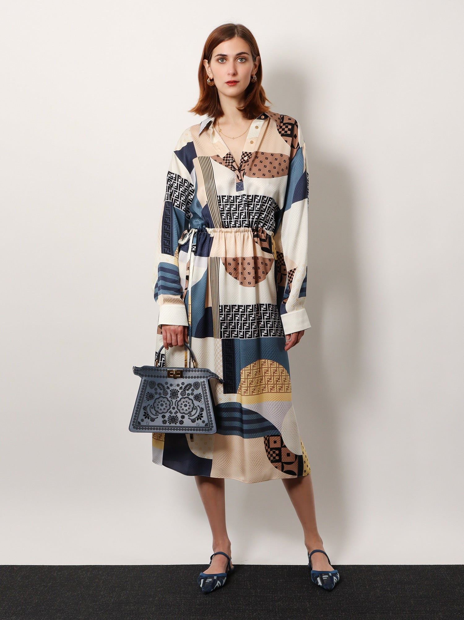 PATCHWORK SILK DRESS - 2