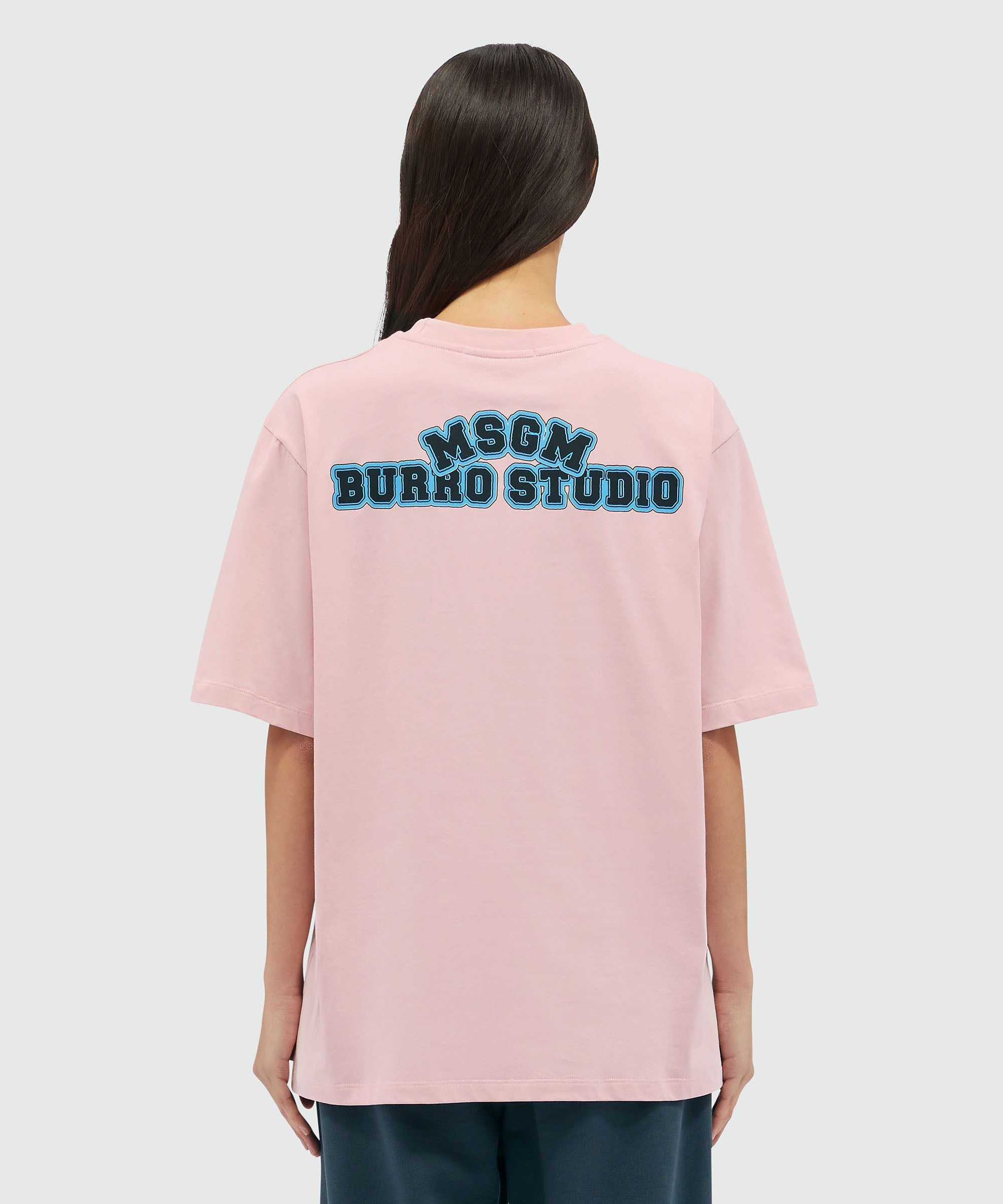 Organic cotton "Fantastic Green Burro Studio" pink T-shirt - 7